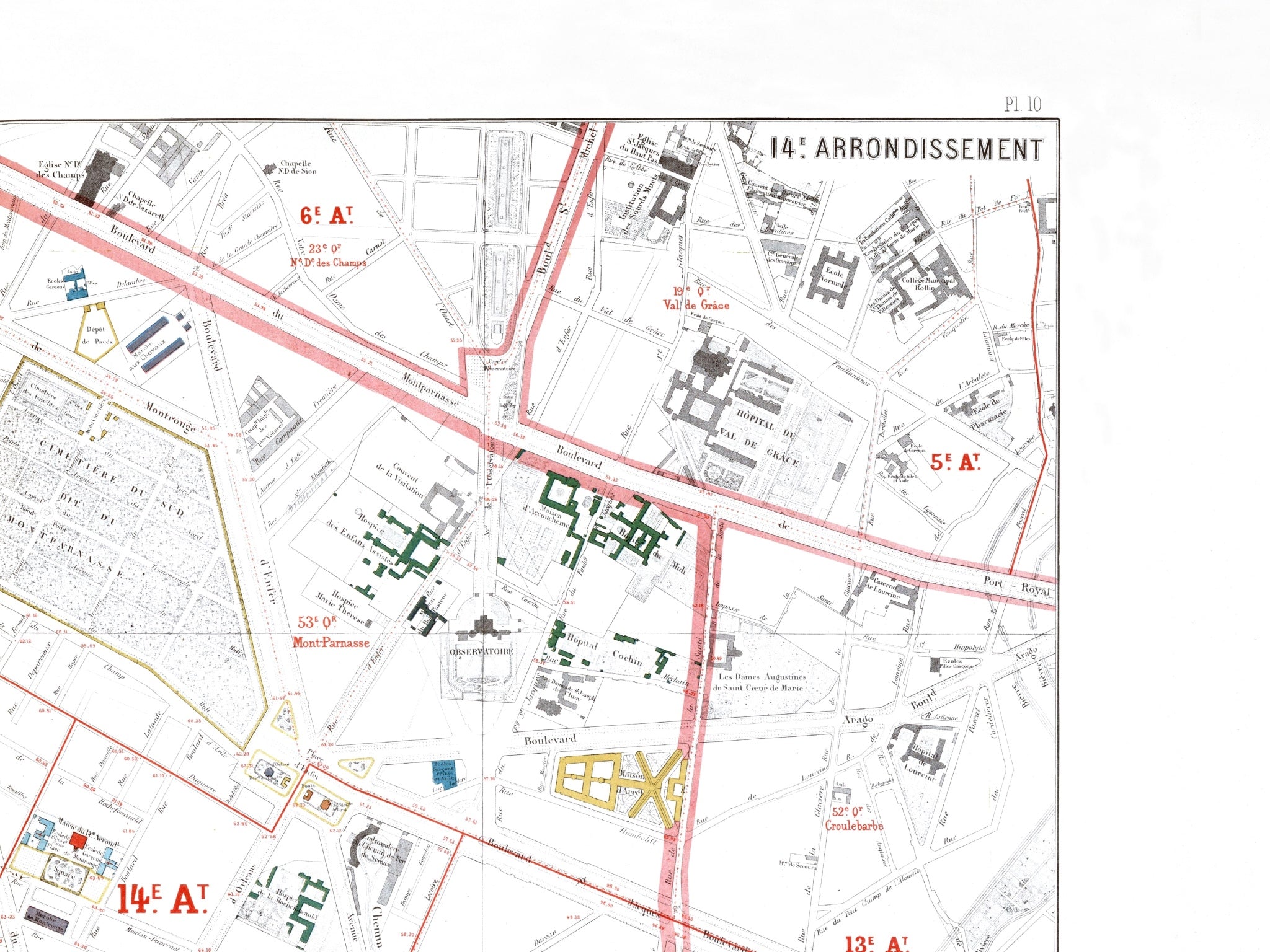 Haussmann | Paris | 14. Arrondissement | Vintage Map