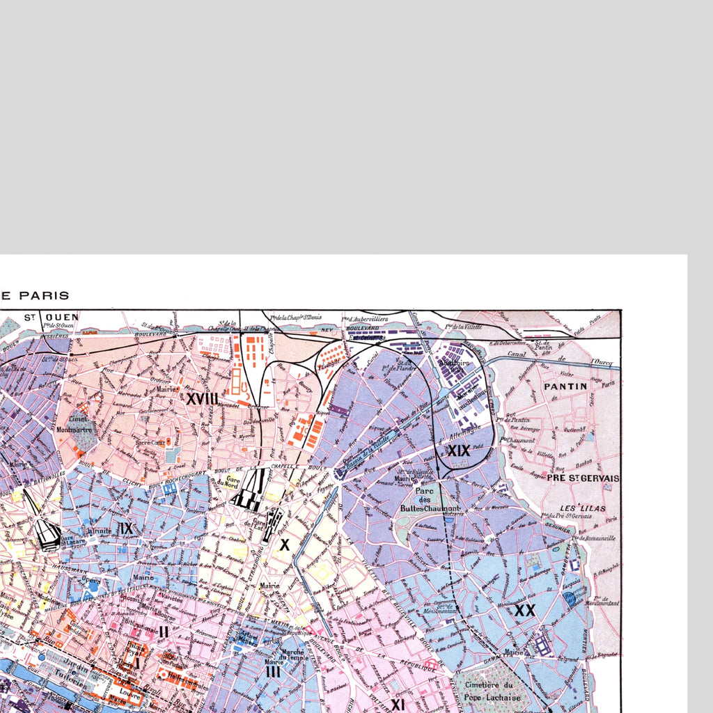 París | 1900 | Mapa General | Mapa Vintage