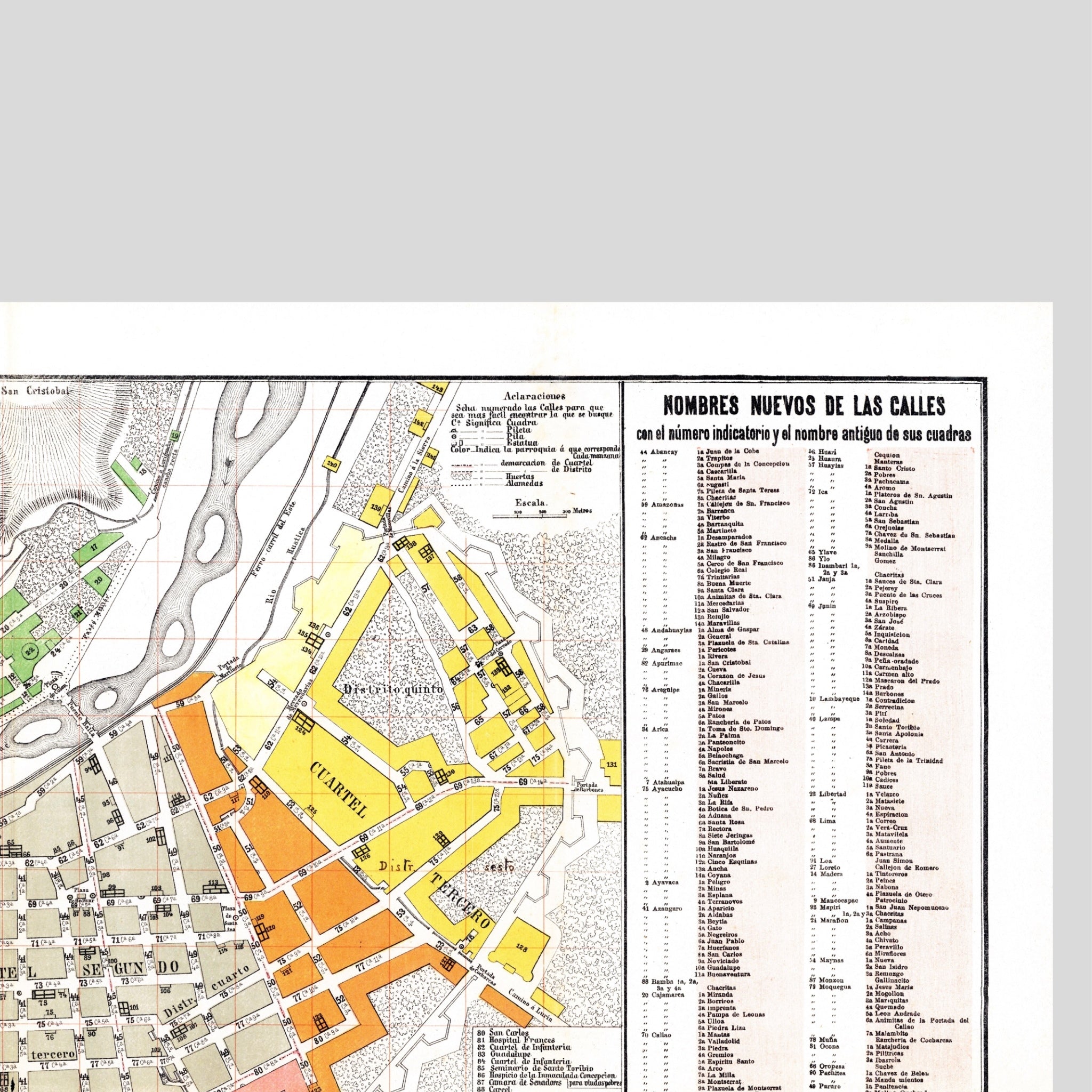 Lima | Stadtplan | Vintage Map | Giclée-Druck