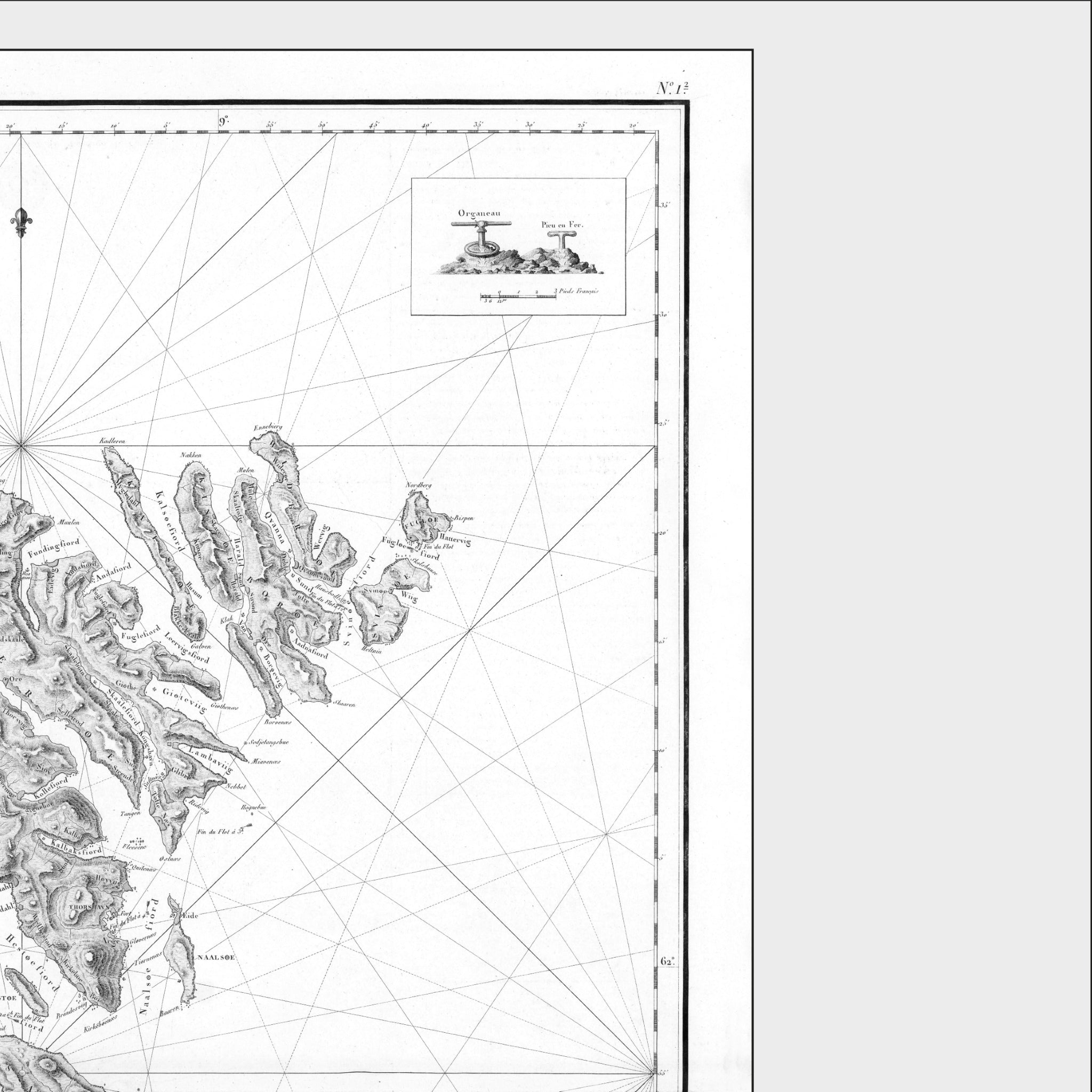 Faroer Inseln | Karte von 1820 | Giclée Druck