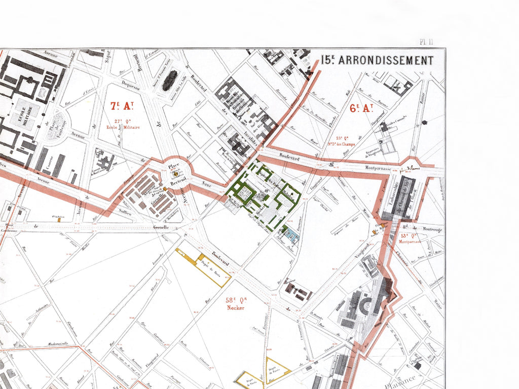 Haussmann | Paris | 15. Arrondissement | Vintage Map