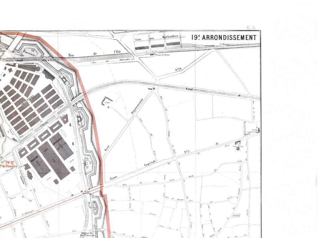 Haussmann | Paris | 19. Arrondissement | Vintage Map