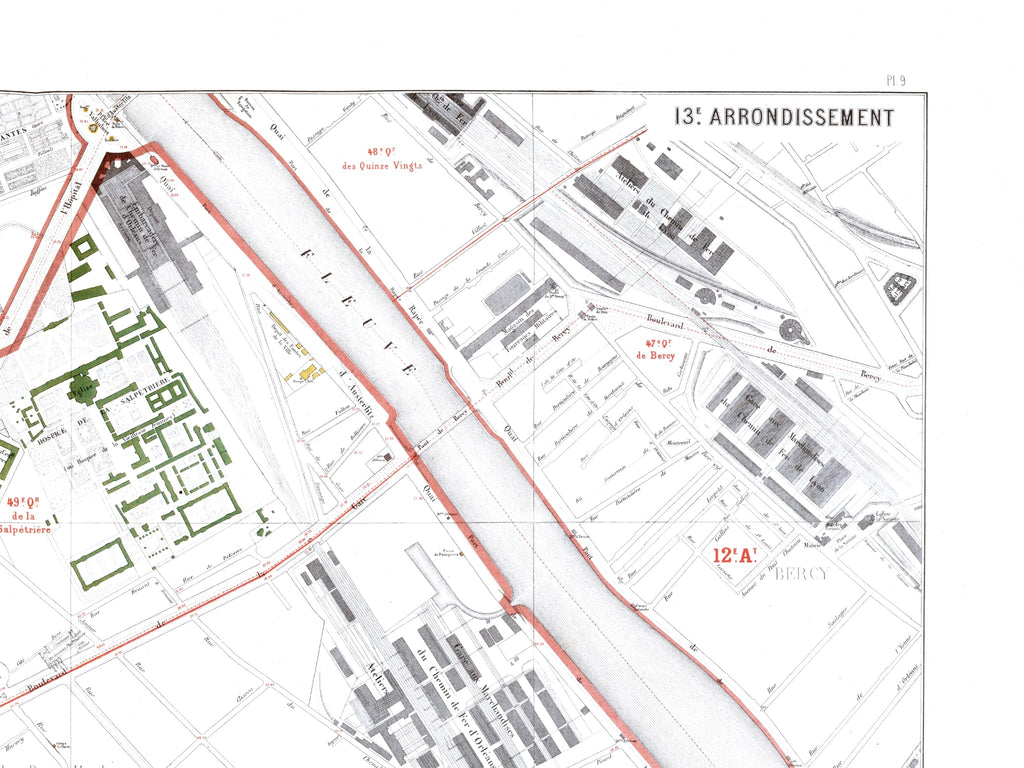 Haussmann | Paris | 13. Arrondissement | Vintage Map