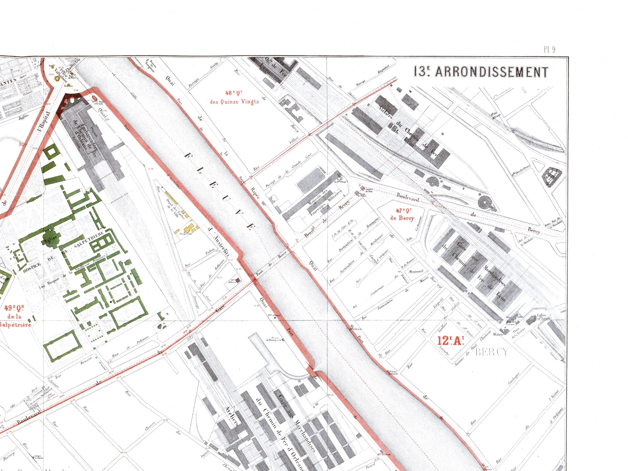 Haussmann | Paris | 13. Arrondissement | Vintage Map
