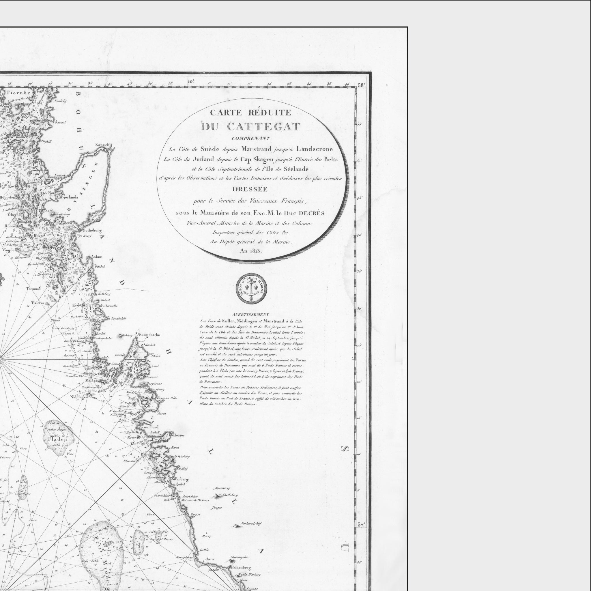 Kattegat | Nautical Chart | Map from 1804 | Giclée Print