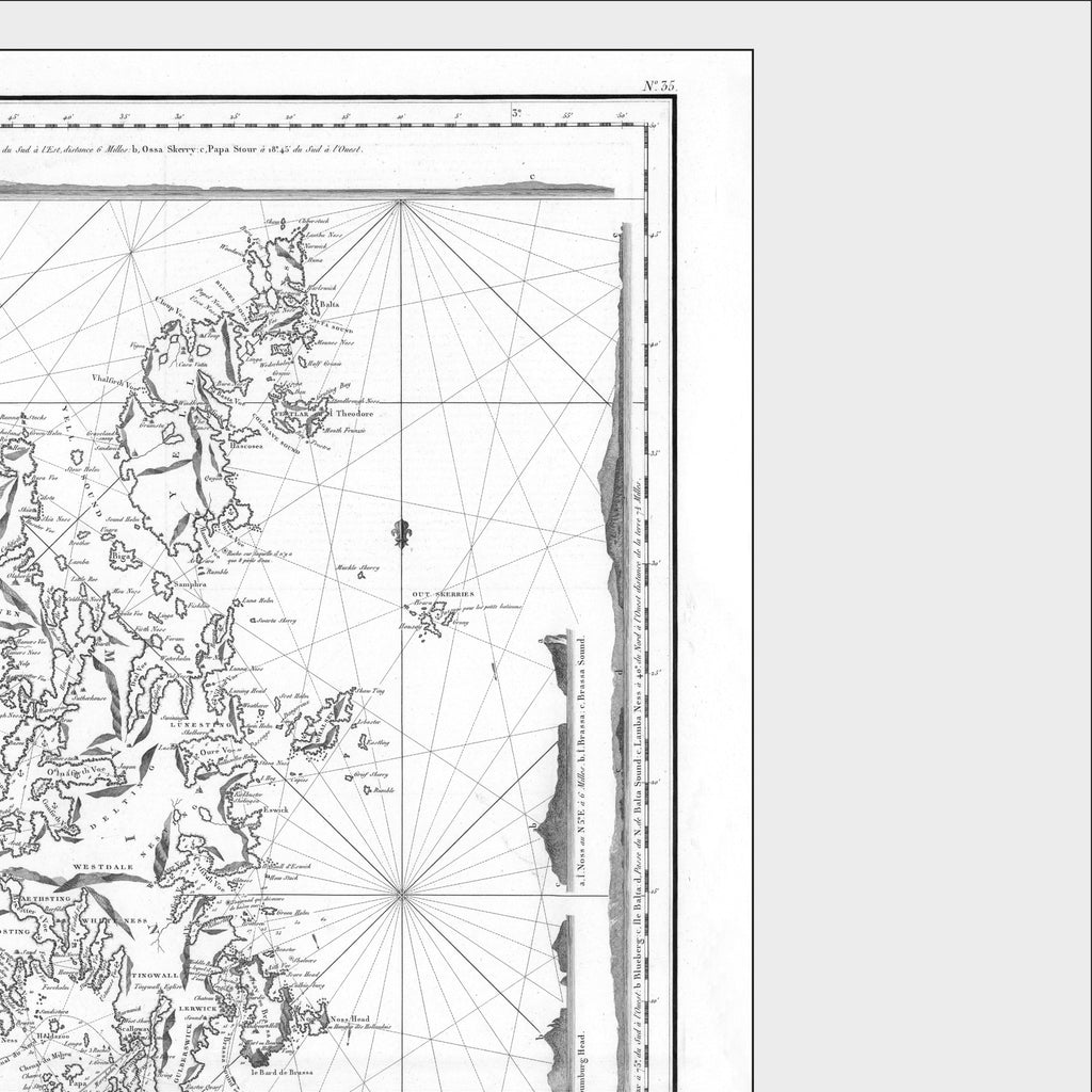 Shetland Islands | Nautical Chart | Map of 1804 | Giclée Print