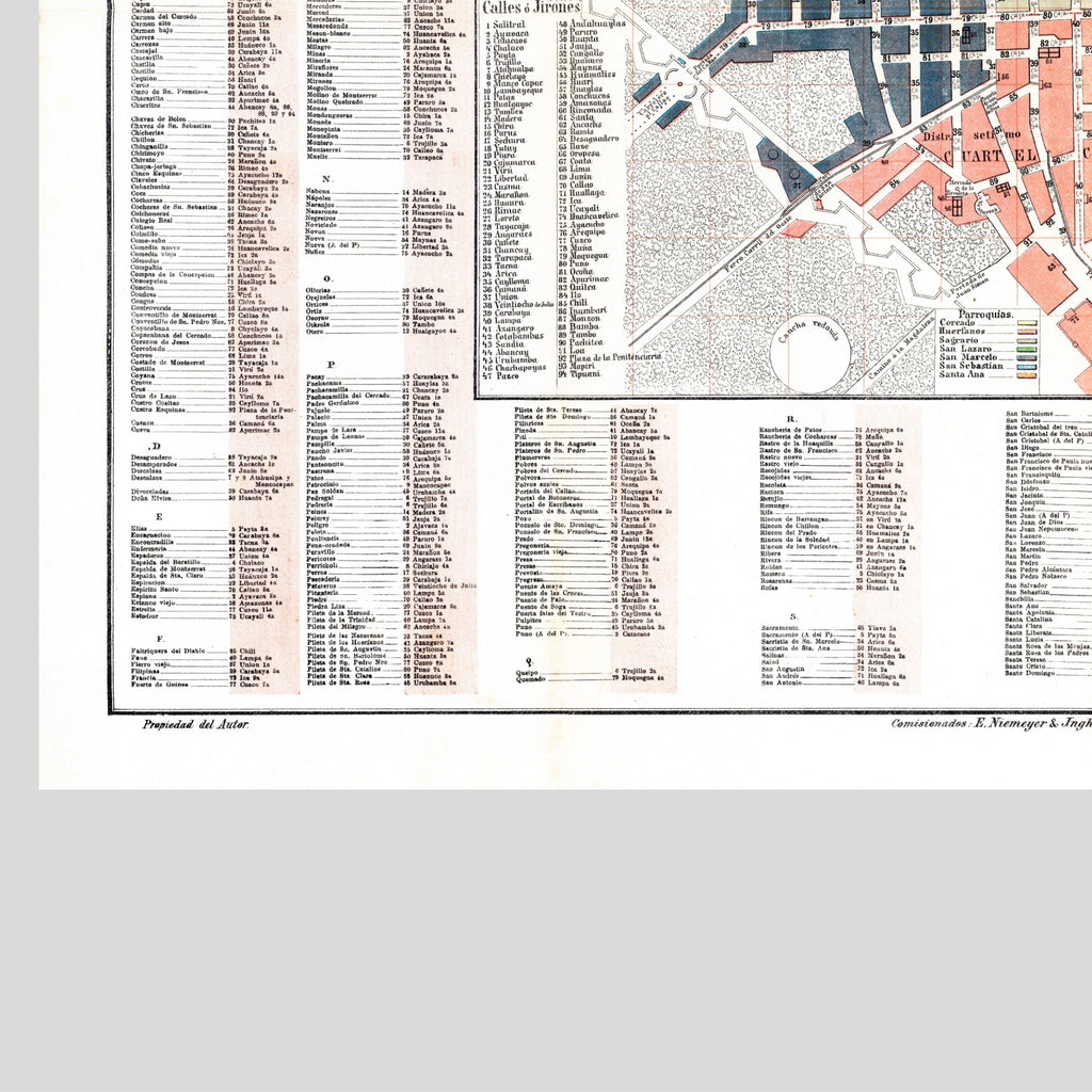 Lima | Stadtplan | Vintage Map | Giclée-Druck