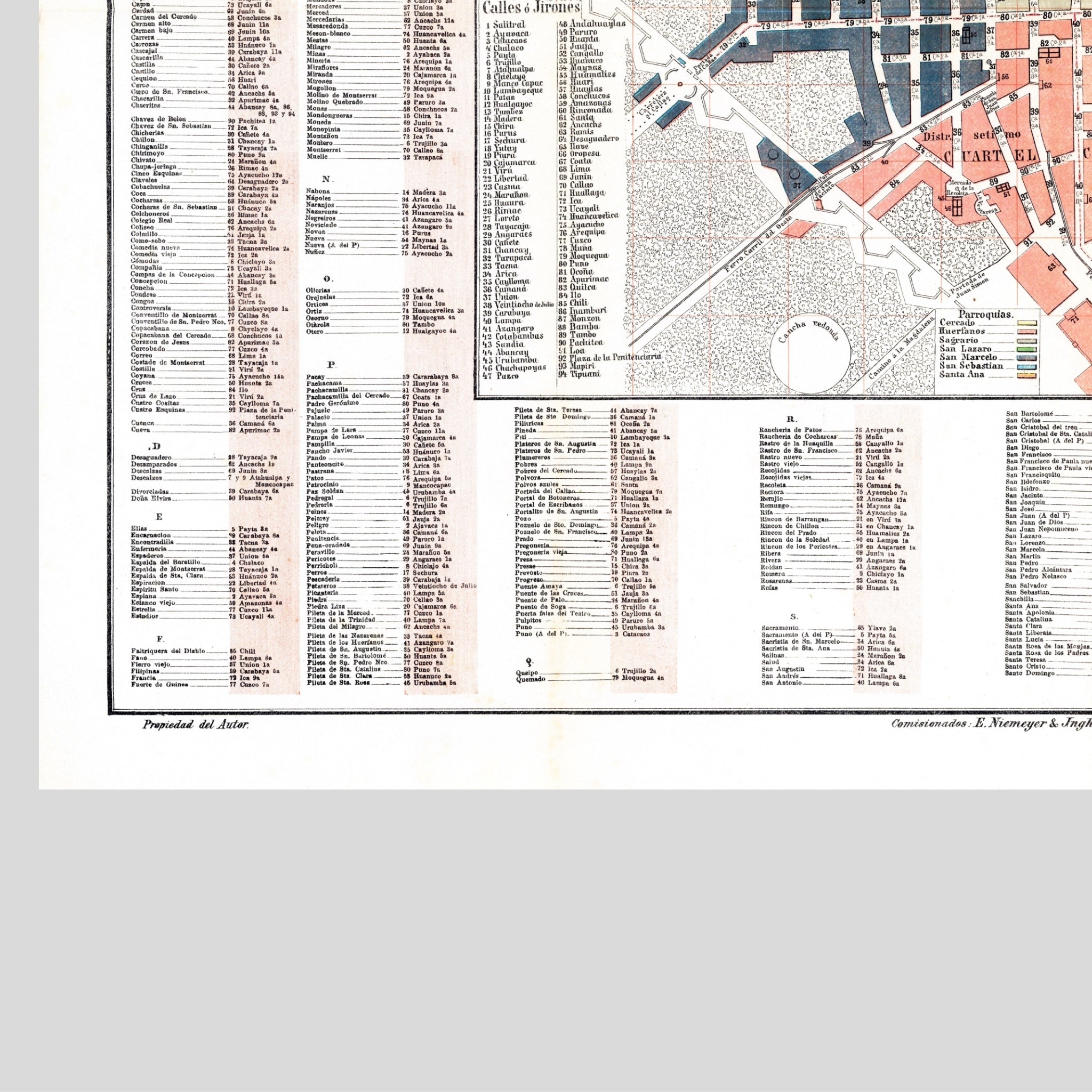 Lima | Stadtplan | Vintage Map | Giclée-Druck