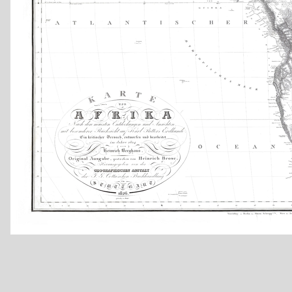 Afrika Landkarte | 1826 | Giclée-Druck