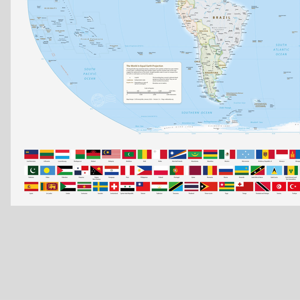 Mapa político del mundo, Meridiano 0 grados Greenwich, Proyección Equal Earth, Mundo, Mapa, Tierra, Póster, Cartografía