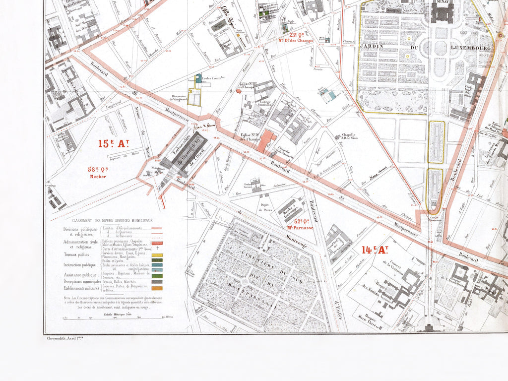 Haussmann | Paris 03 | 5. und 6 Arrondissement | Vintage Map