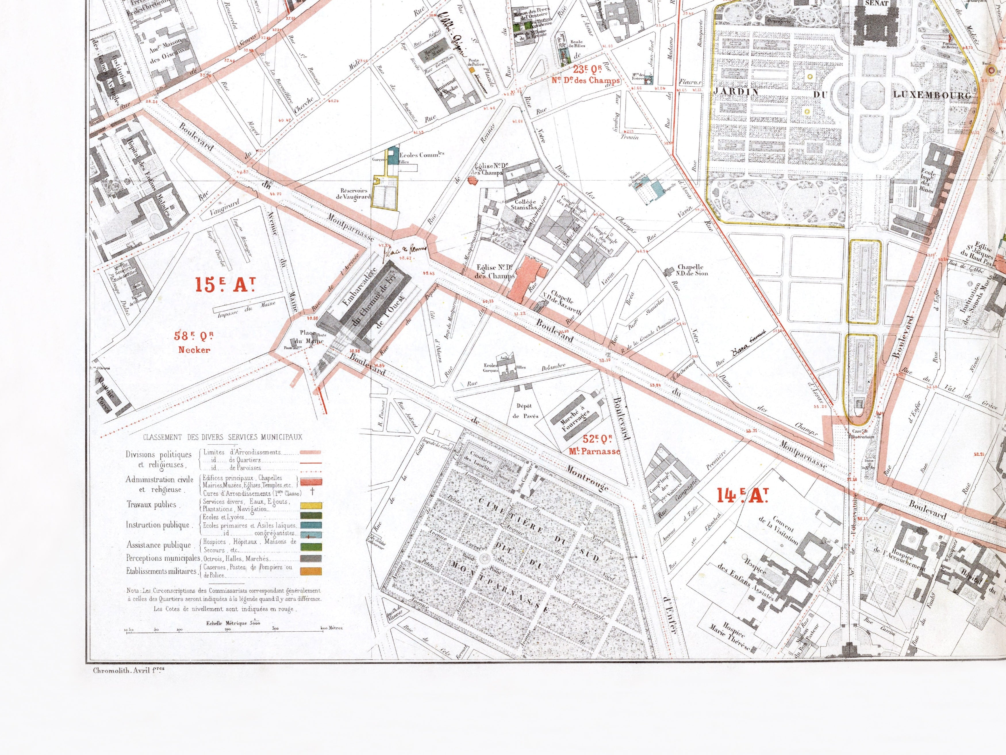 Haussmann | Paris 03 | 5. und 6 Arrondissement | Vintage Map