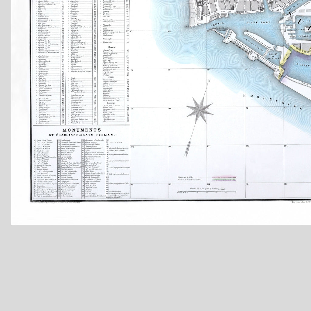 Le Havre | Frankreich | 1876 | Vintage Map