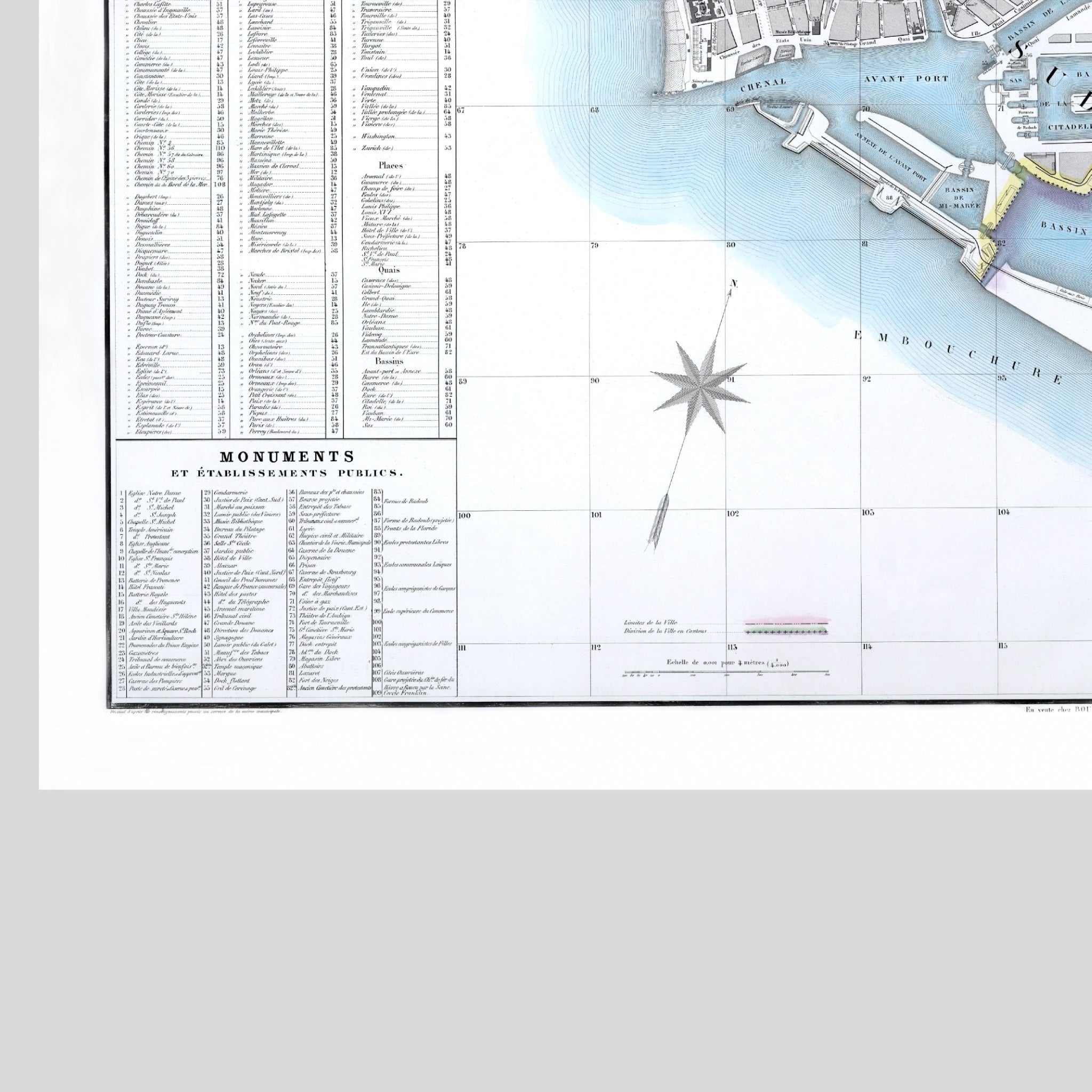 Le Havre | Frankreich | 1876 | Vintage Map