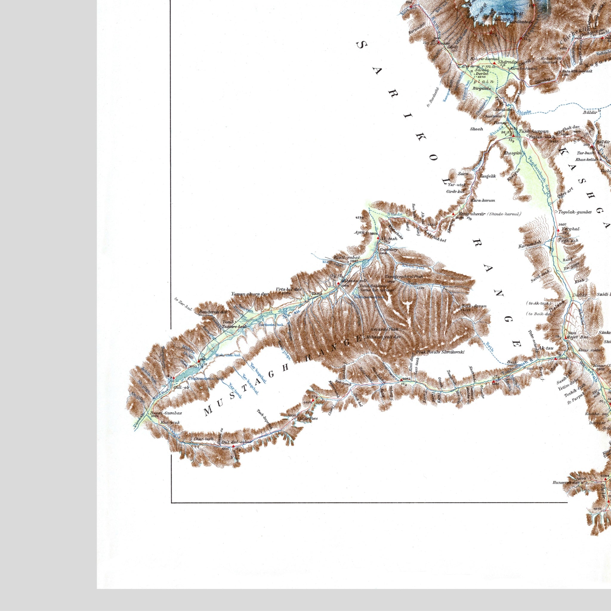 Tibet | Pamir | Historical Map | 1922 | Reproduction | Giclée Print