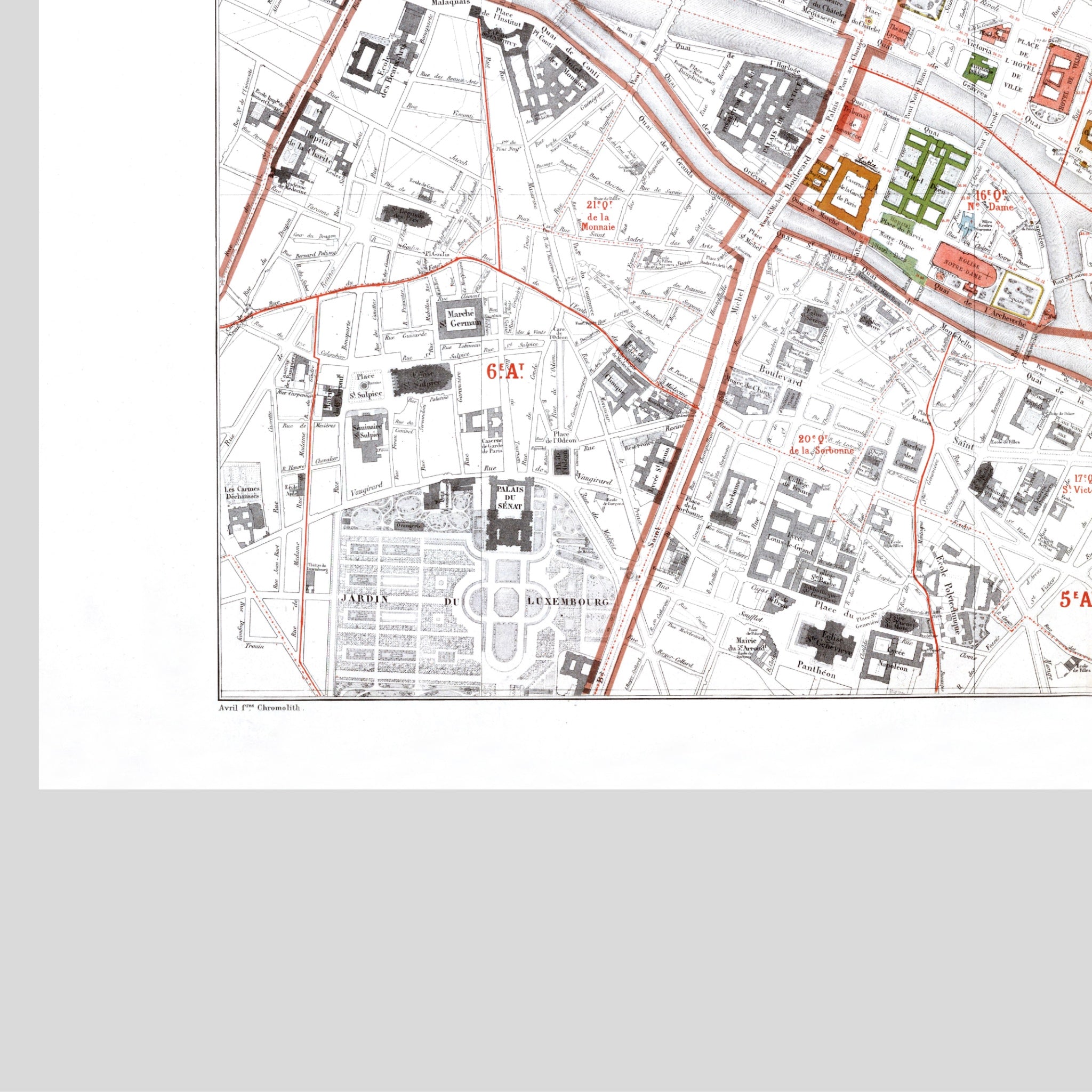 Haussmann | Paris 02 | 3. und 4 Arrondissement | Vintage Map