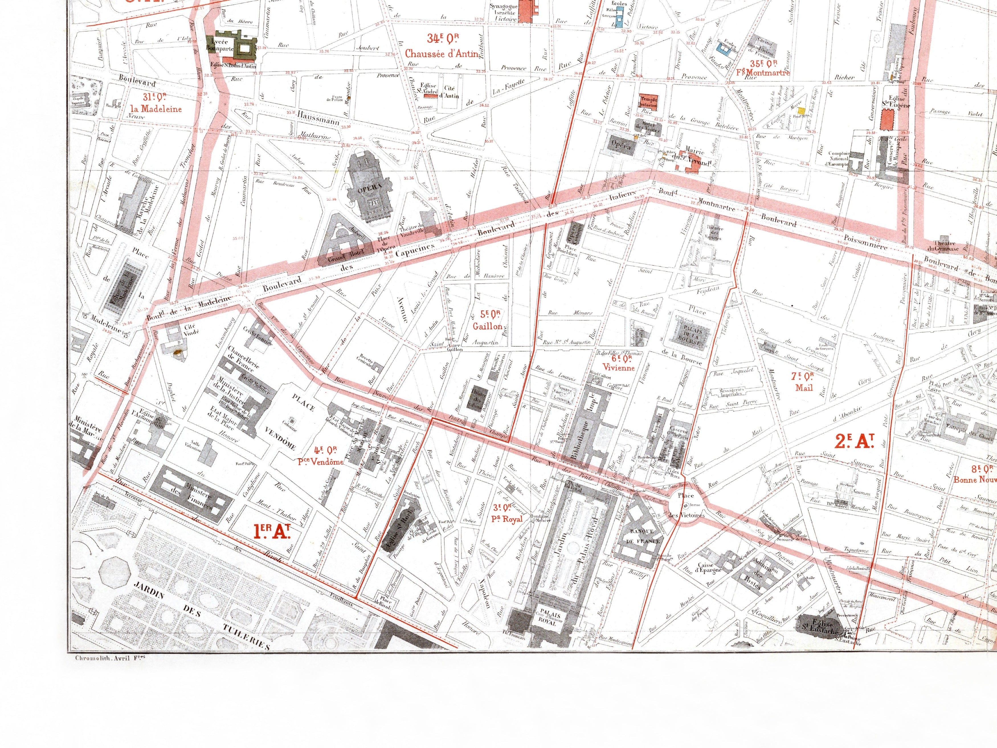 Haussmann | Paris 06 | 9. und 10. Arrondissement | Vintage Map