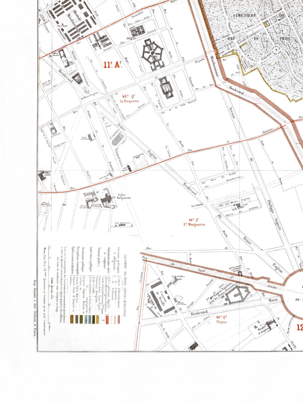 Haussmann | Paris | 20. Arrondissement | Vintage Map