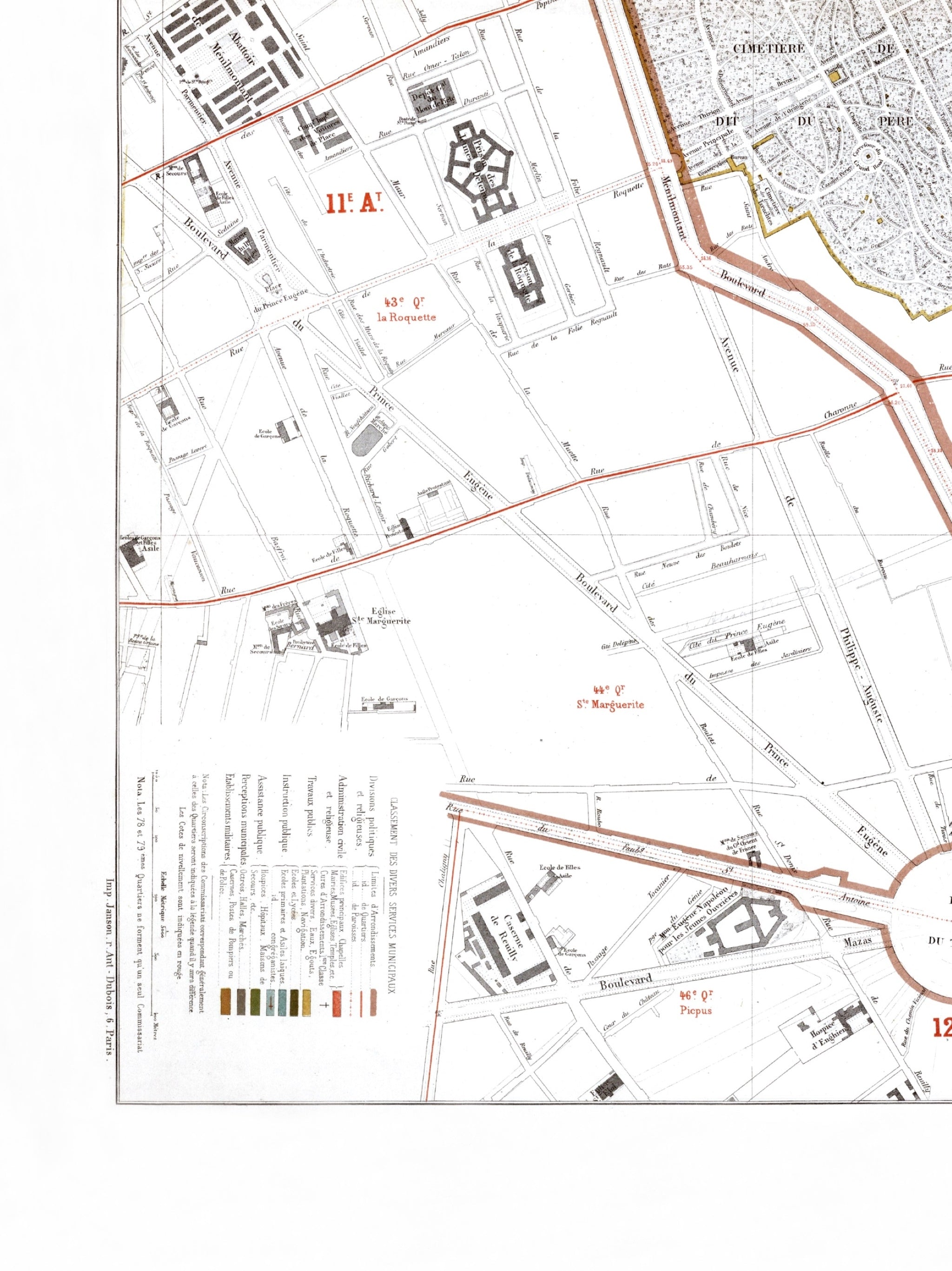 Haussmann | Paris | 20. Arrondissement | Vintage Map