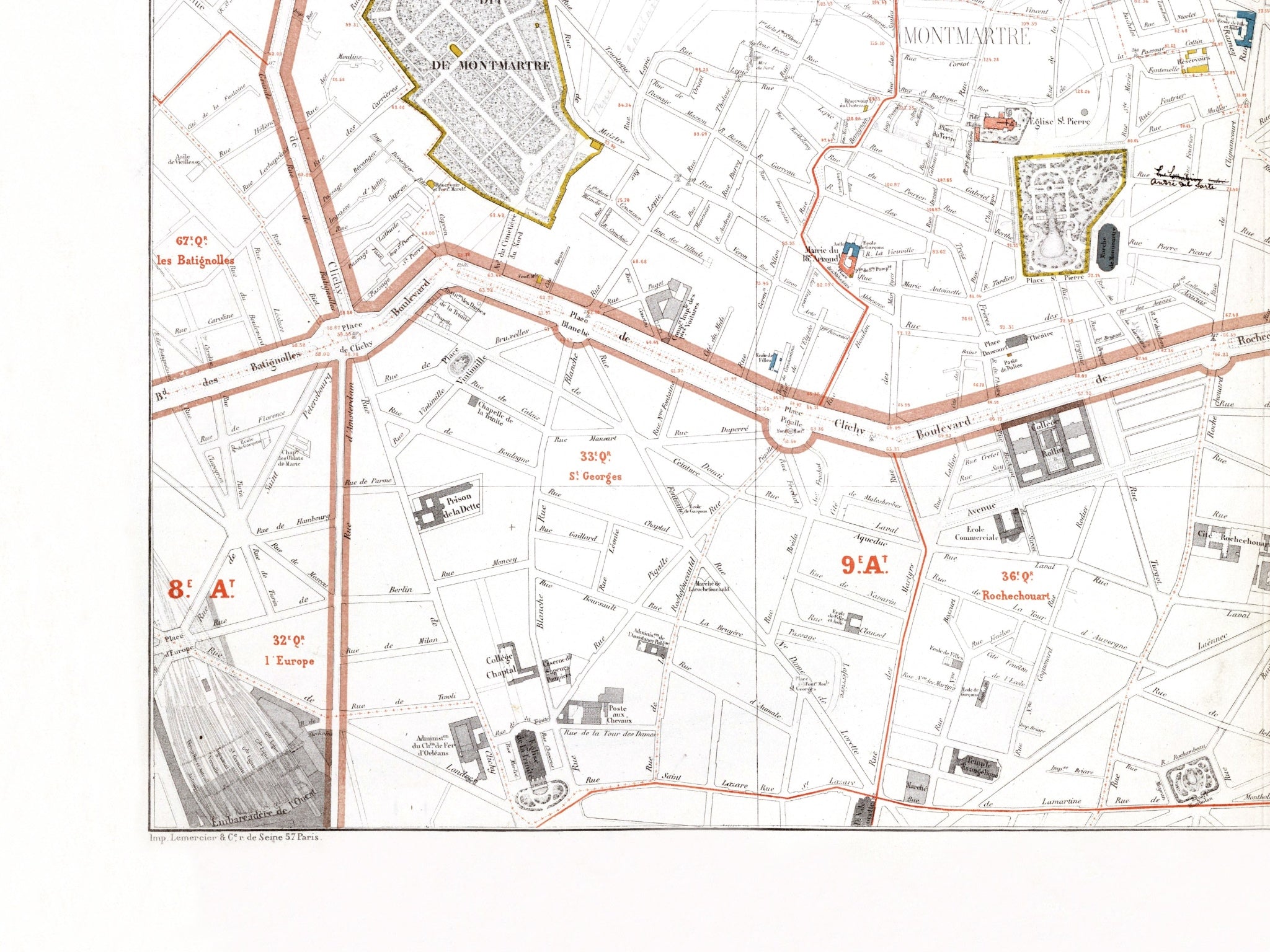 Haussmann | Paris | 18. Arrondissement | Vintage Map