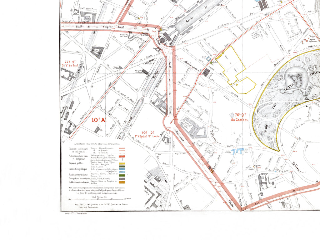 Haussmann | Paris | 19. Arrondissement | Vintage Map