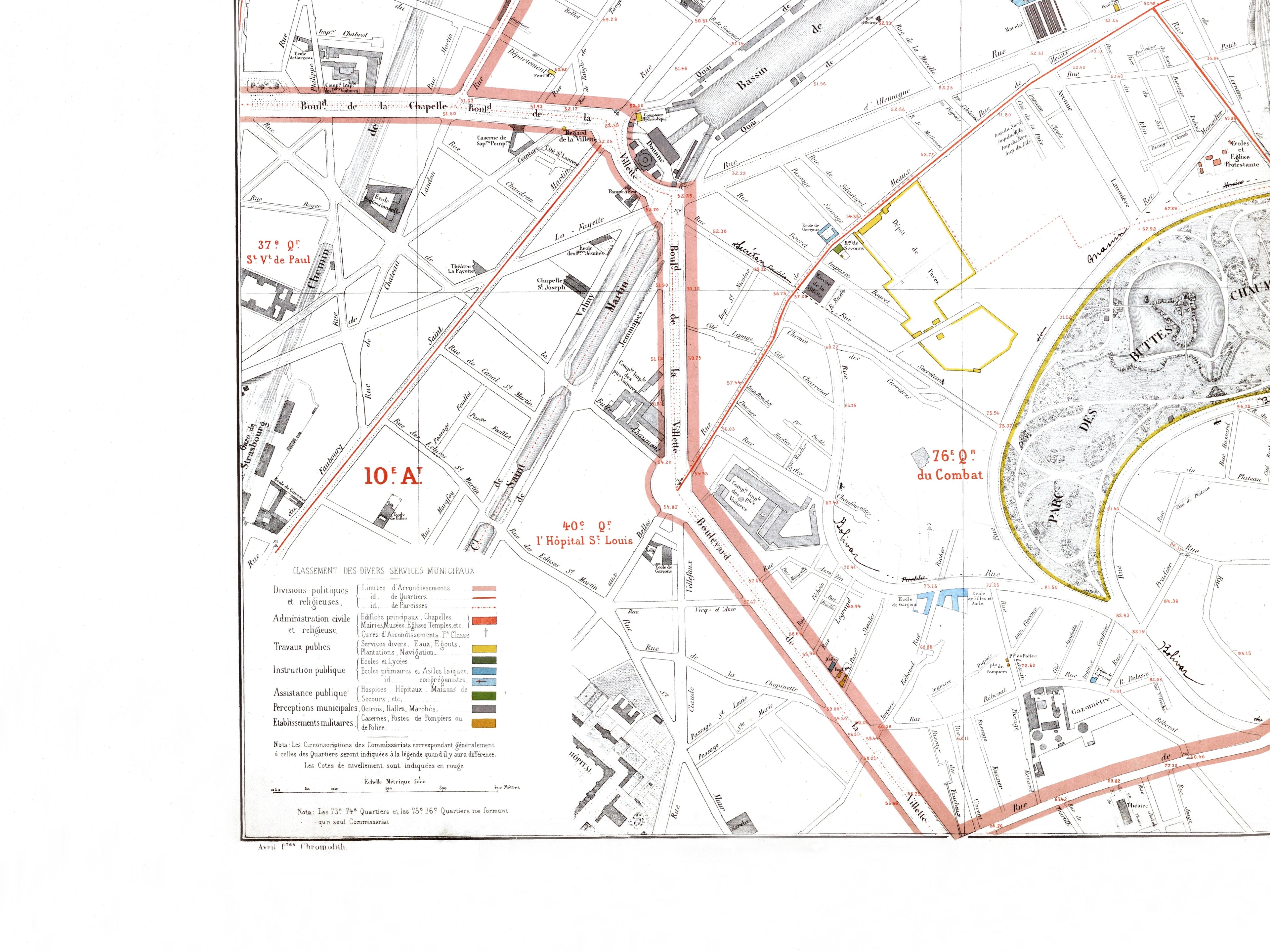 Haussmann | Paris | 19. Arrondissement | Vintage Map