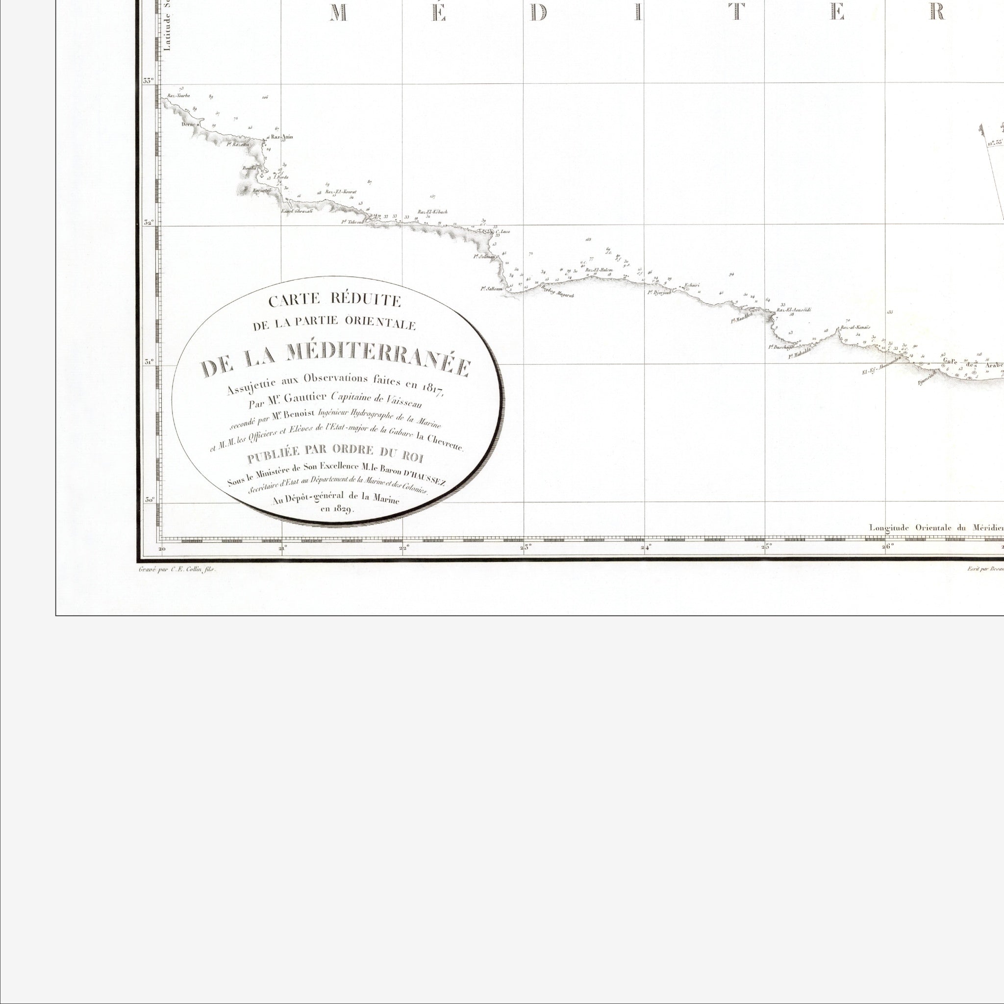 Mediterranean Sea | Nautical Chart | Giclée Print |