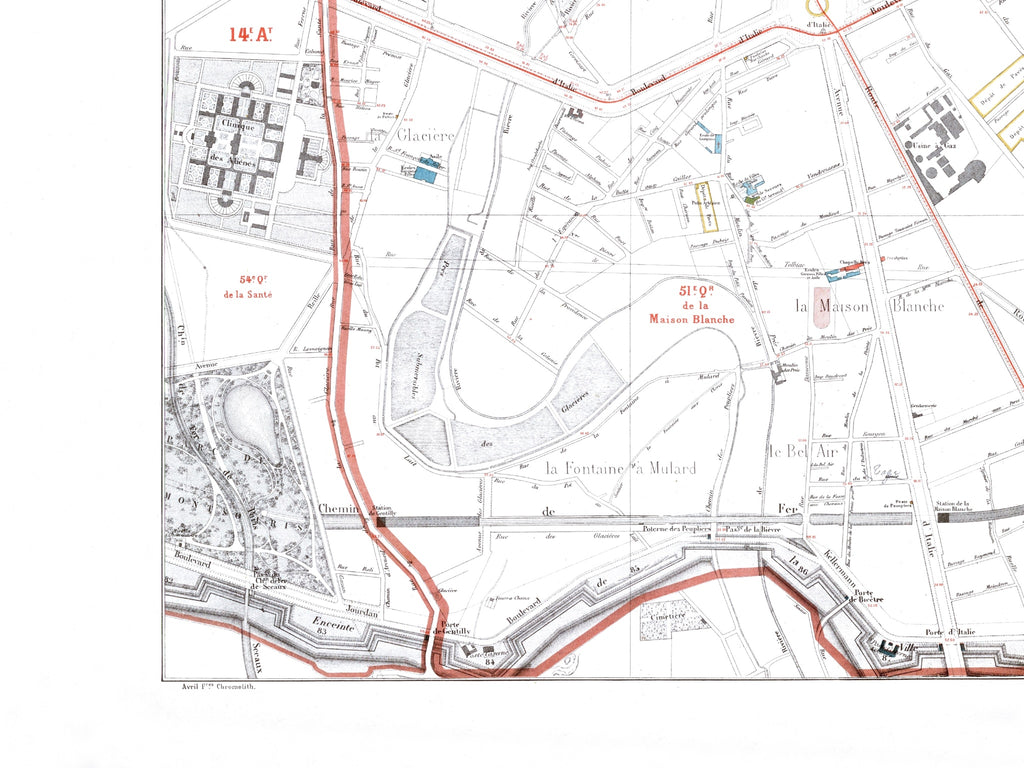 Haussmann | Paris | 13. Arrondissement | Vintage Map