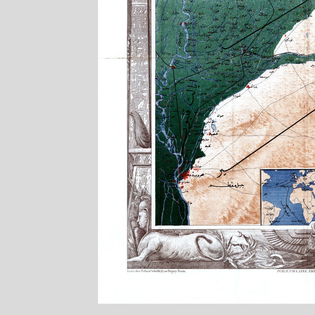 Suez-Kanal | Ägypten | Karte von 1869 | Vintage Map