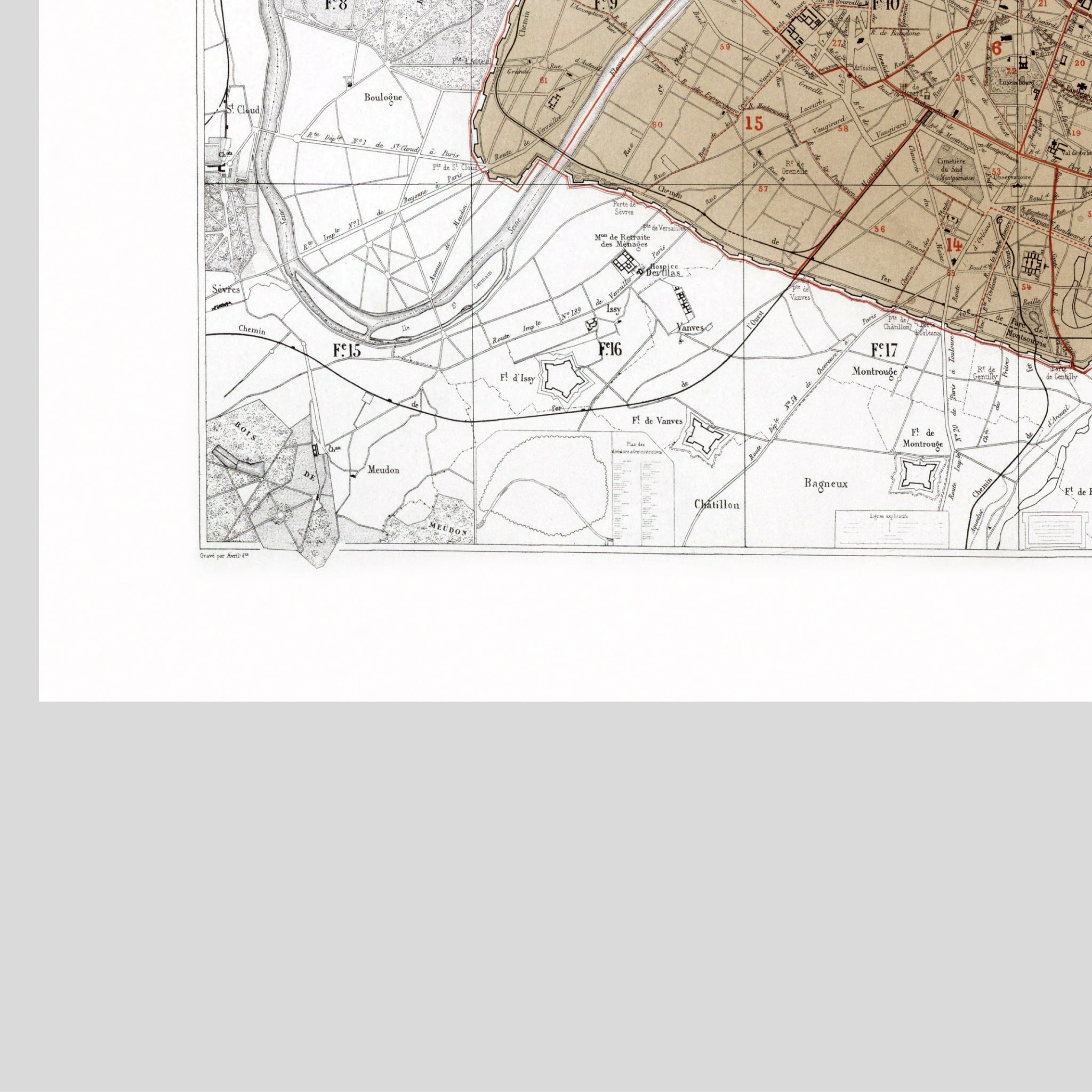 Haussmann | Paris | Paris depuis l'annexion | Vintage Map