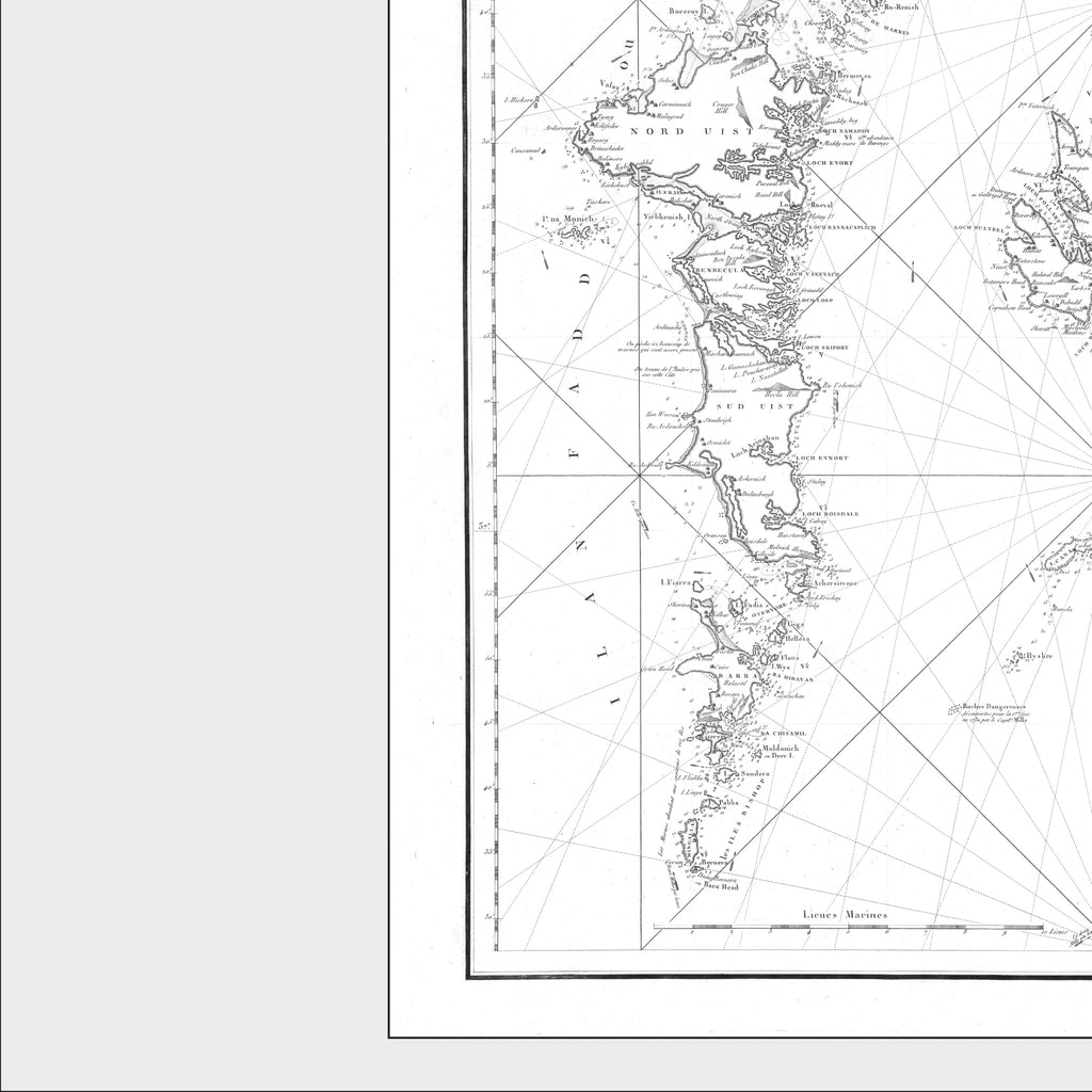 Hebrides Islands | Scotland | Nautical Chart | Map from 1804 | Giclée Print