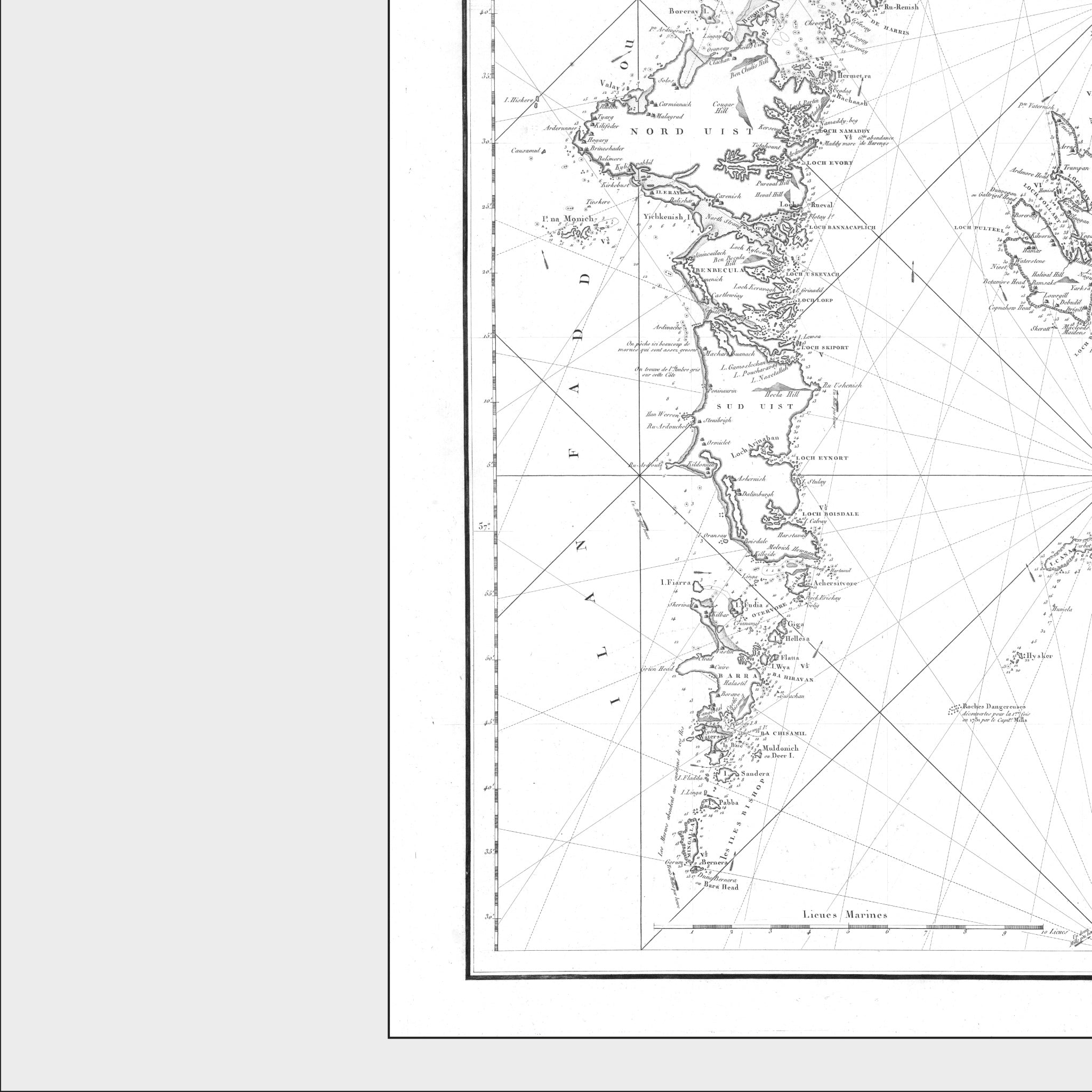 Hebrides Islands | Scotland | Nautical Chart | Map from 1804 | Giclée Print