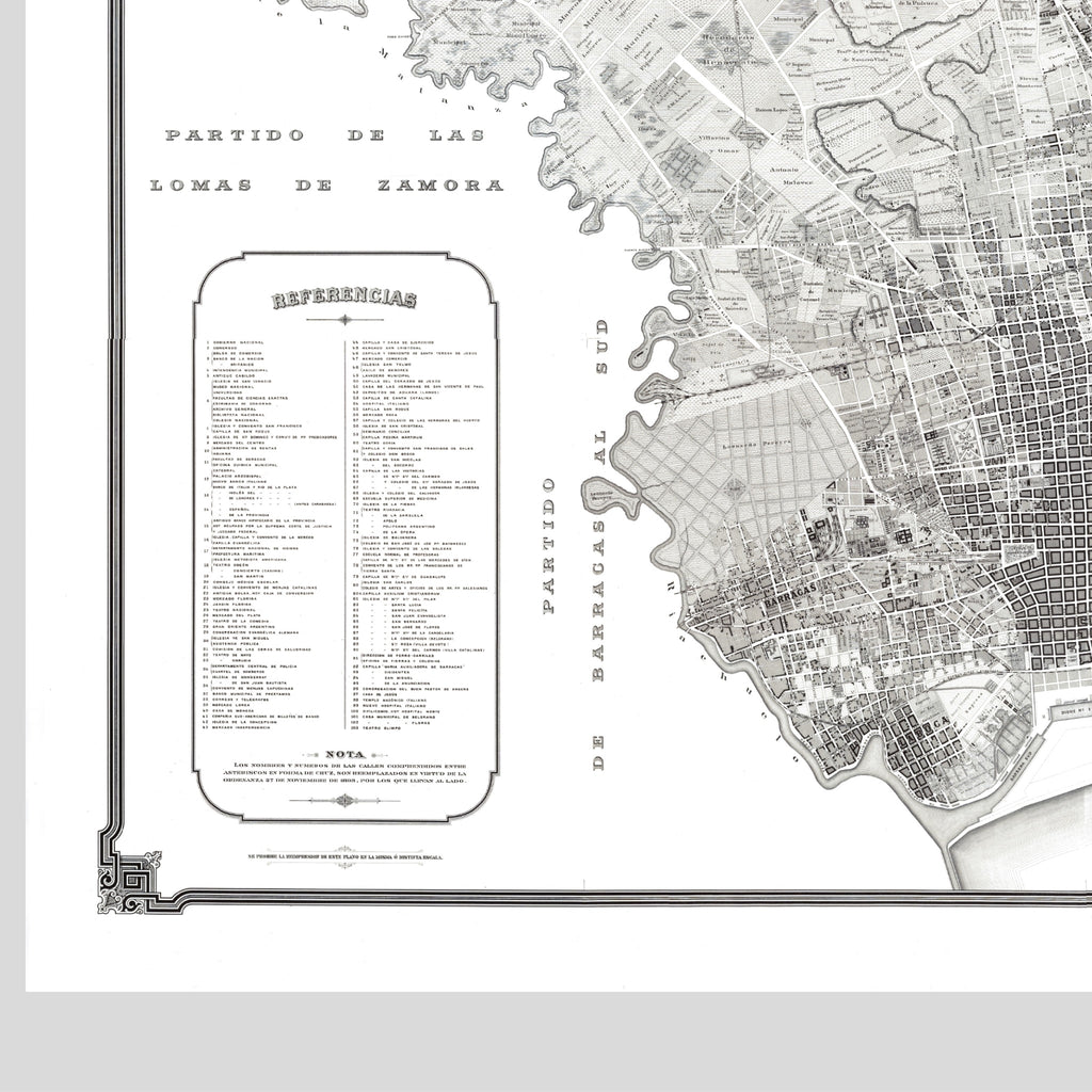 Buenos Aires | Stadtplan | Vintage Map | Giclée-Druck