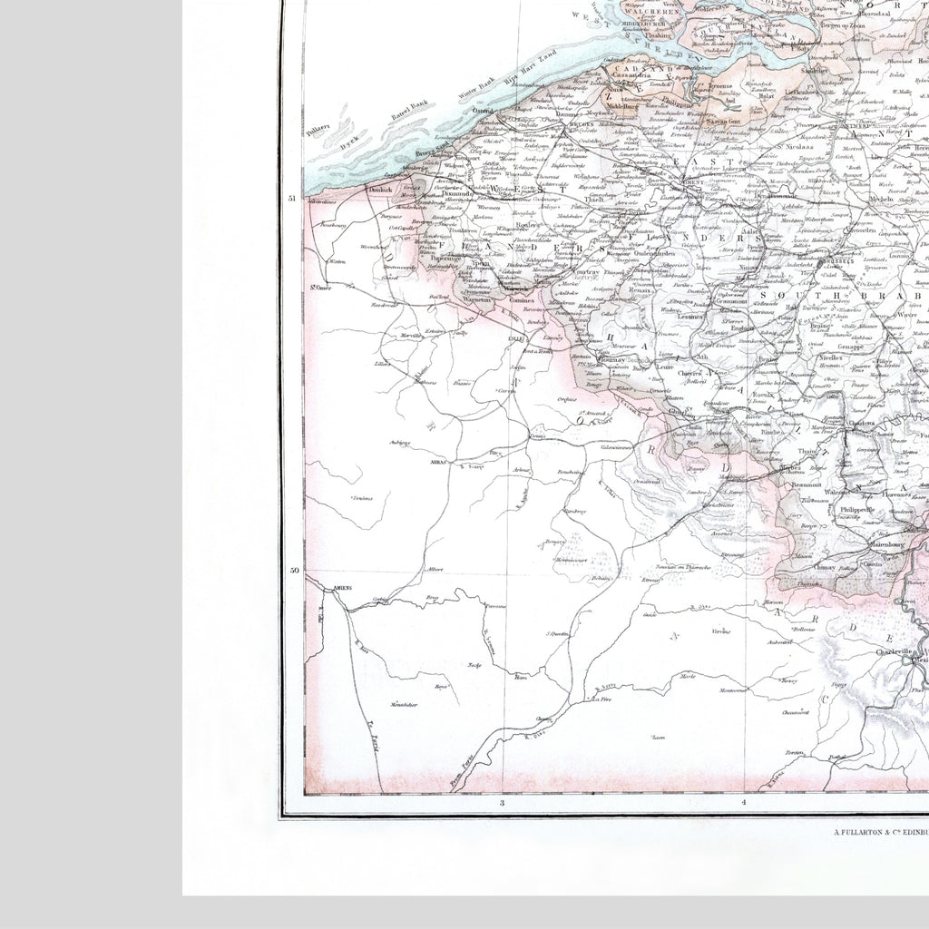 Niederlande | Belgien | Karte von 1872 | Vintage Map