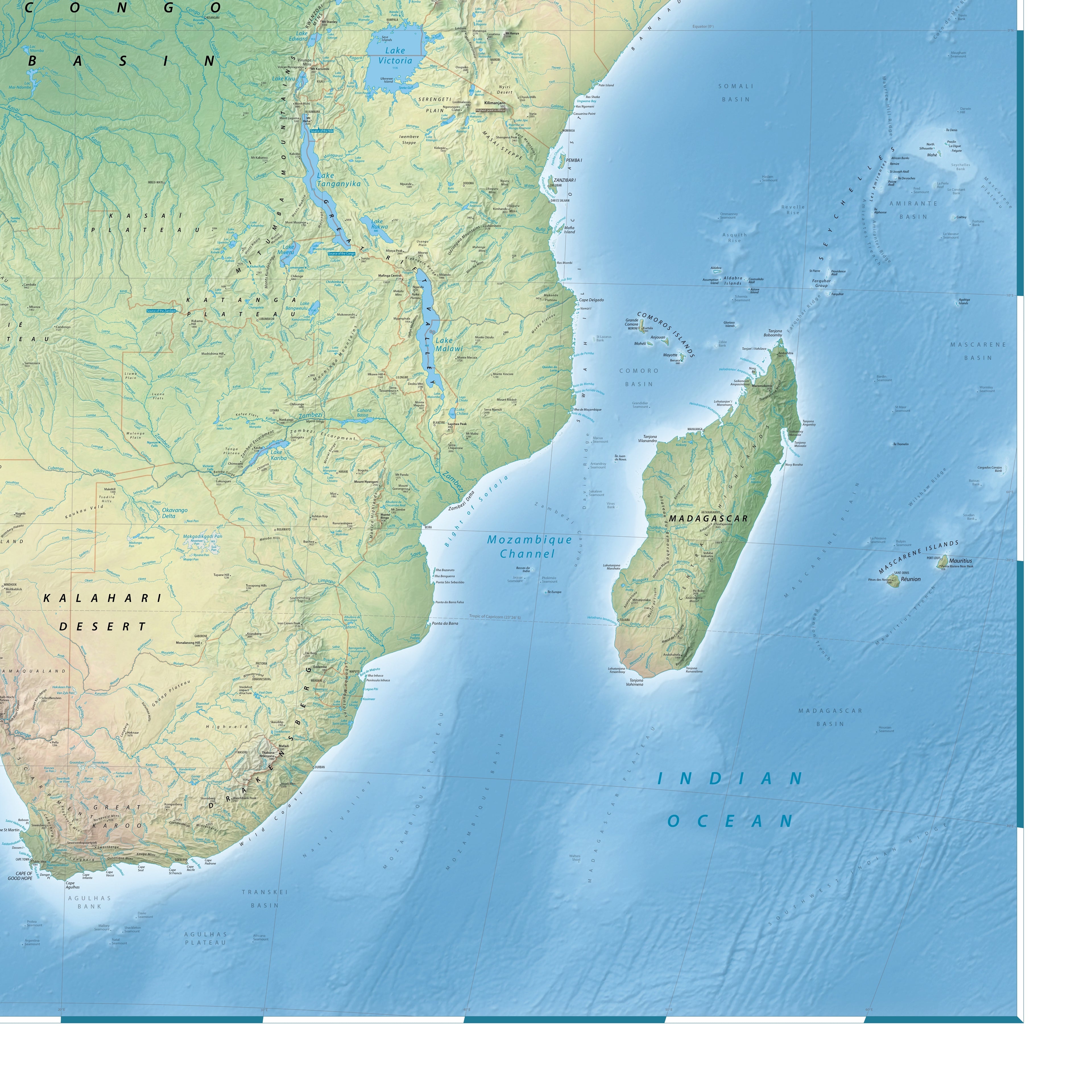 Afrika Landkarte | Giclée-Druck