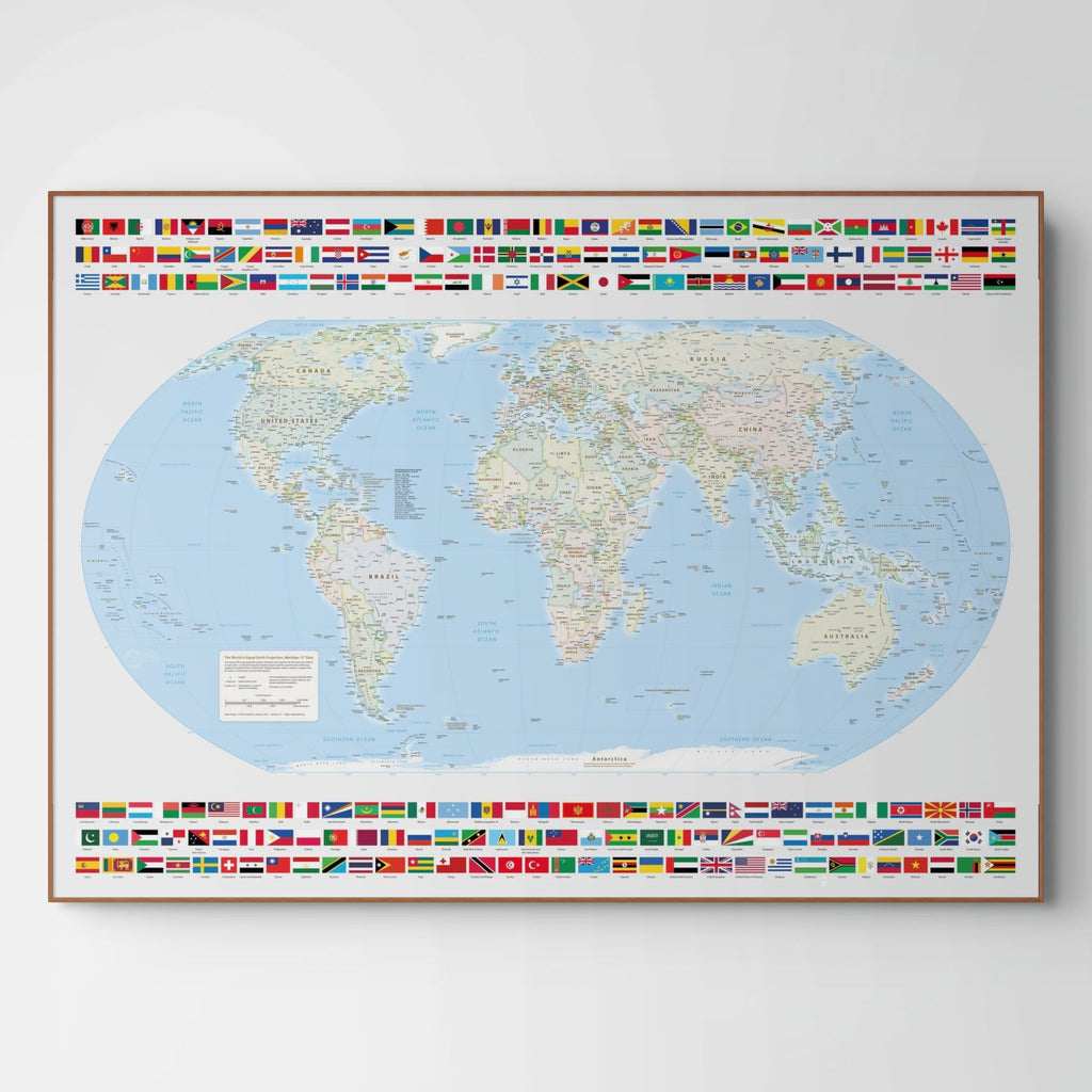 World map, meridian 11 degrees east Florence, Equal Earth projection, world, map, Earth, poster, cartography