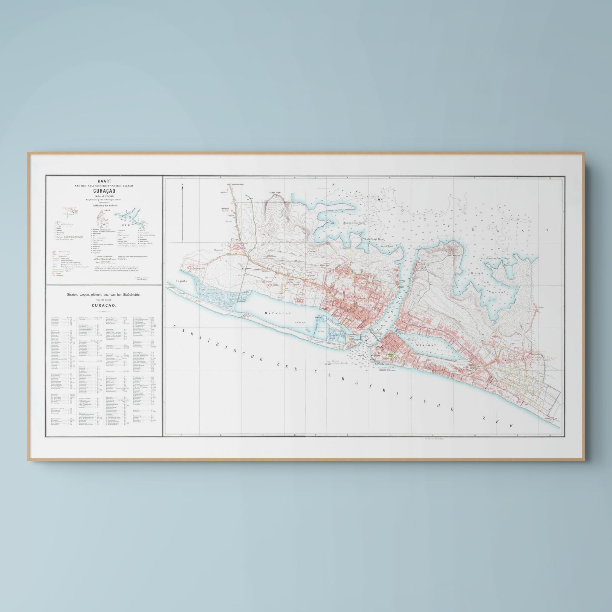 Curacao | Willemstad | Landkarte | 1912 | Giclée-Druck