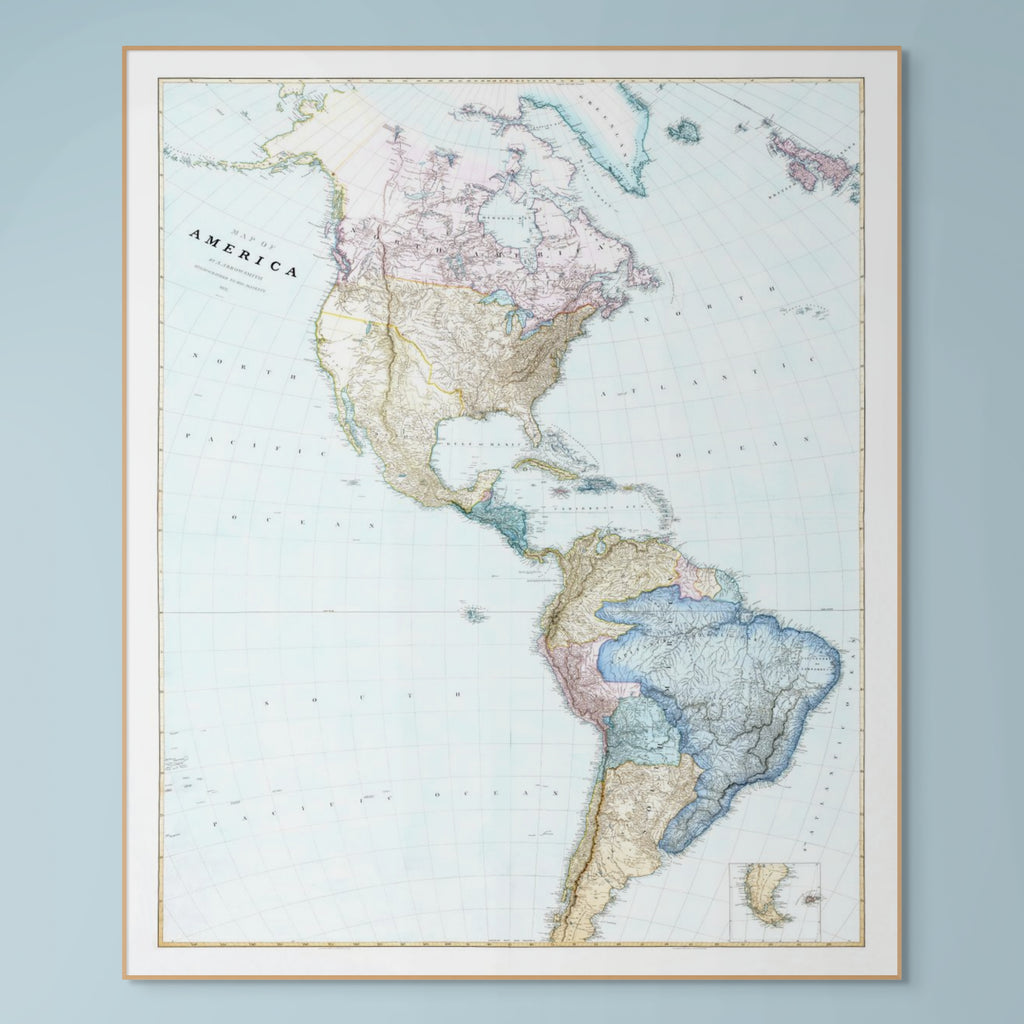 Amerika | Historische Karte | 1827 | Giclée-Druck