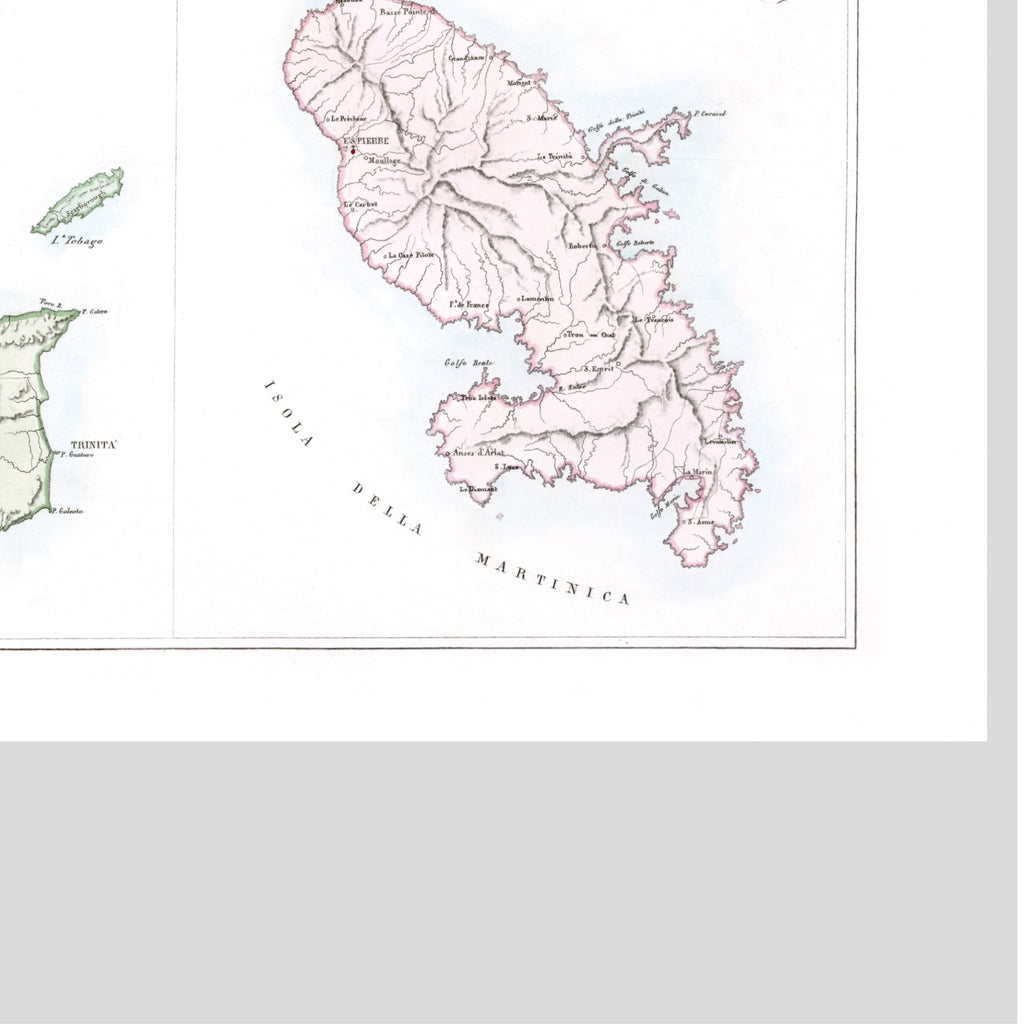 Kirchenatlas | Martinique | Guadeloupe | Vintage Map