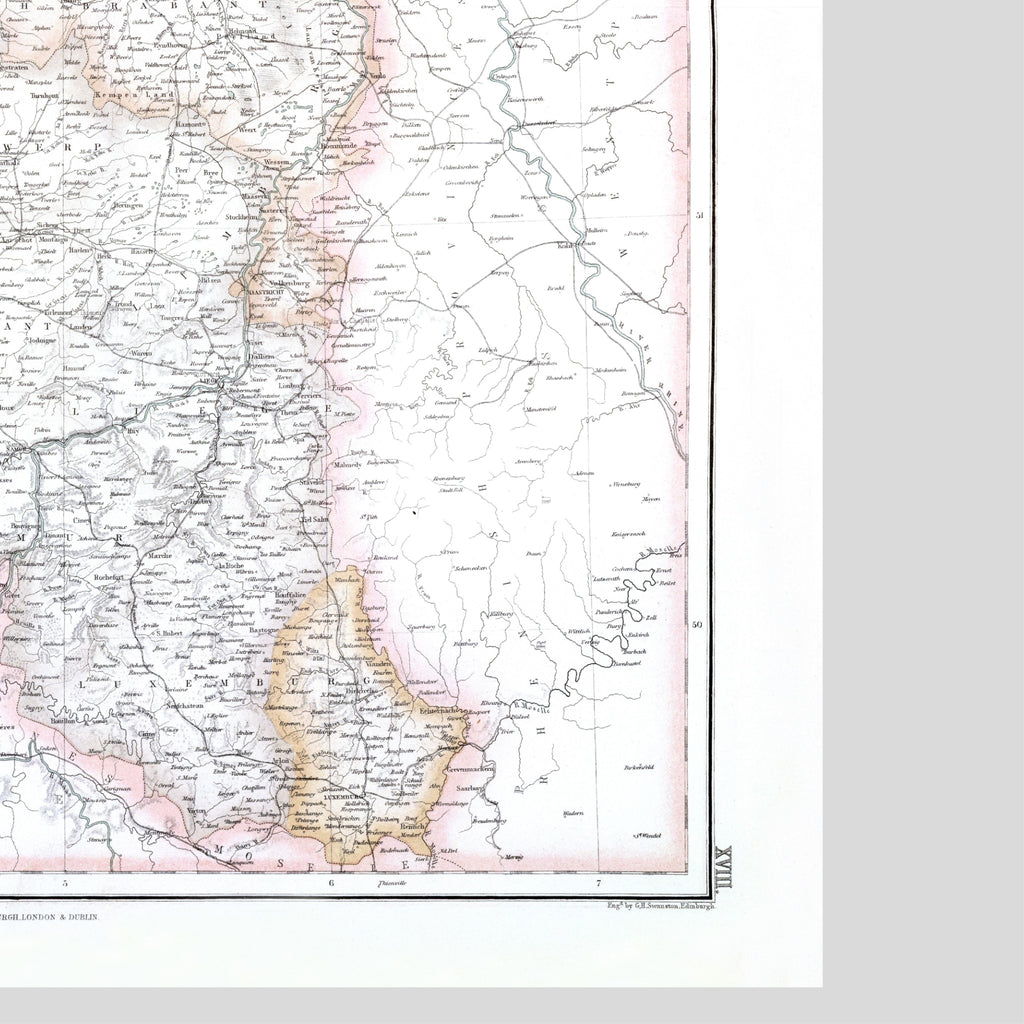 Niederlande | Belgien | Karte von 1872 | Vintage Map