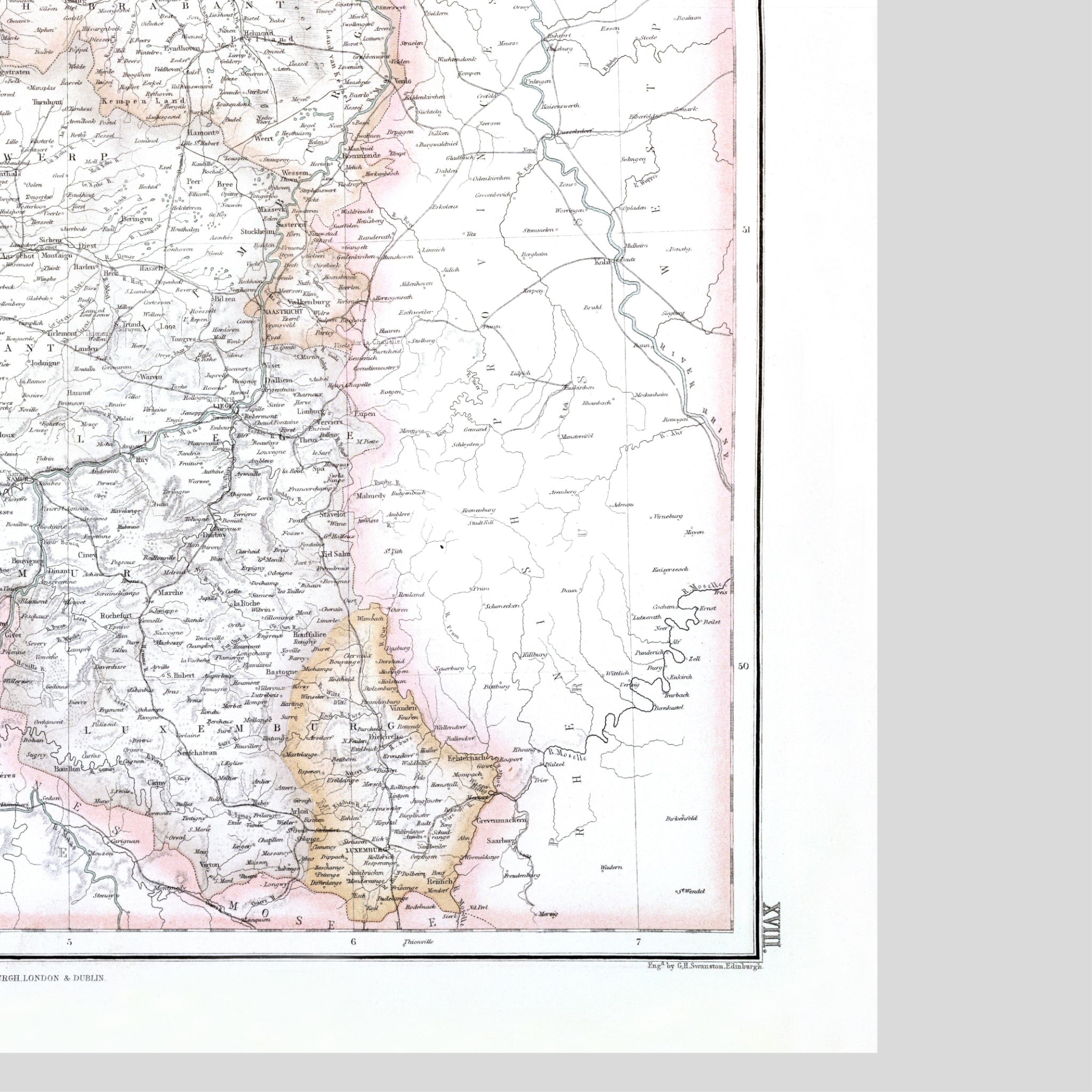 Niederlande | Belgien | Karte von 1872 | Vintage Map