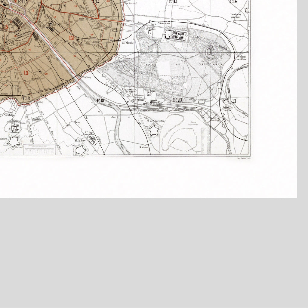 Haussmann | Paris | Paris depuis l'annexion | Vintage Map