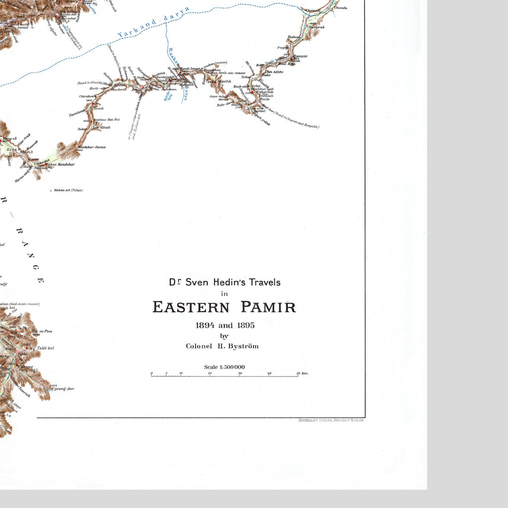 Tibet | Pamir | Historical Map | 1922 | Reproduction | Giclée Print