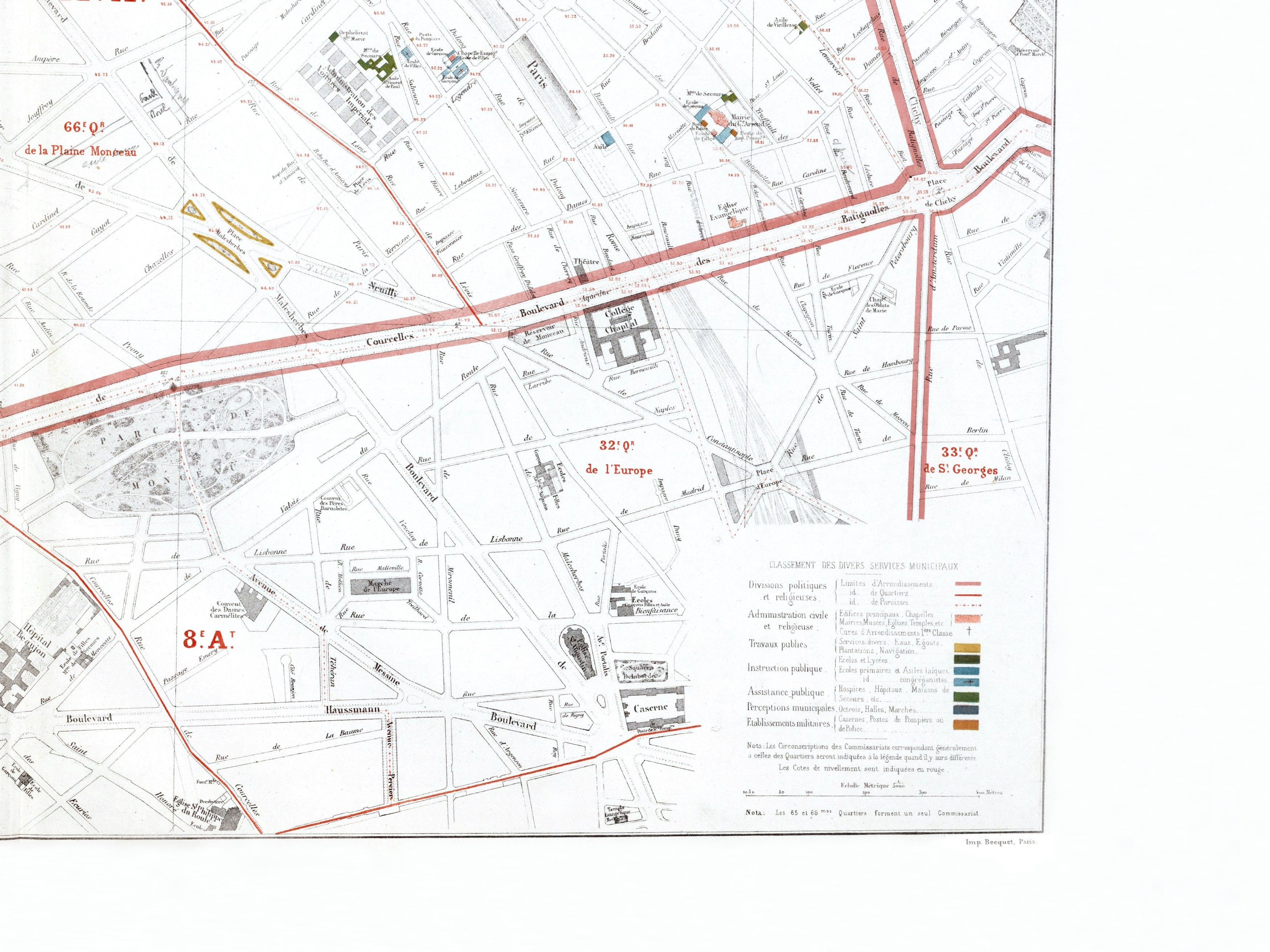 Haussmann | Paris | 17. Arrondissement | Vintage Map