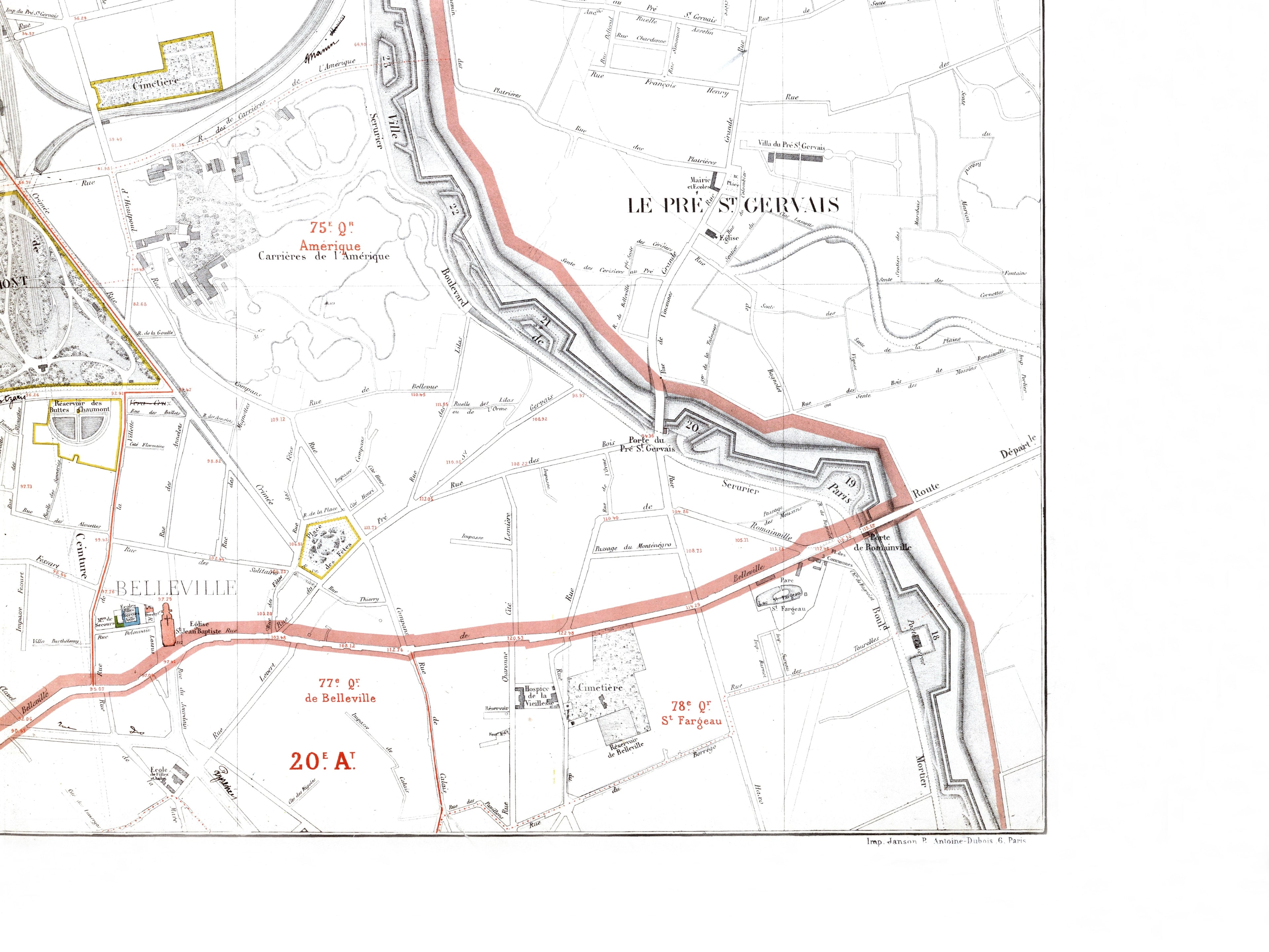 Haussmann | Paris | 19. Arrondissement | Vintage Map