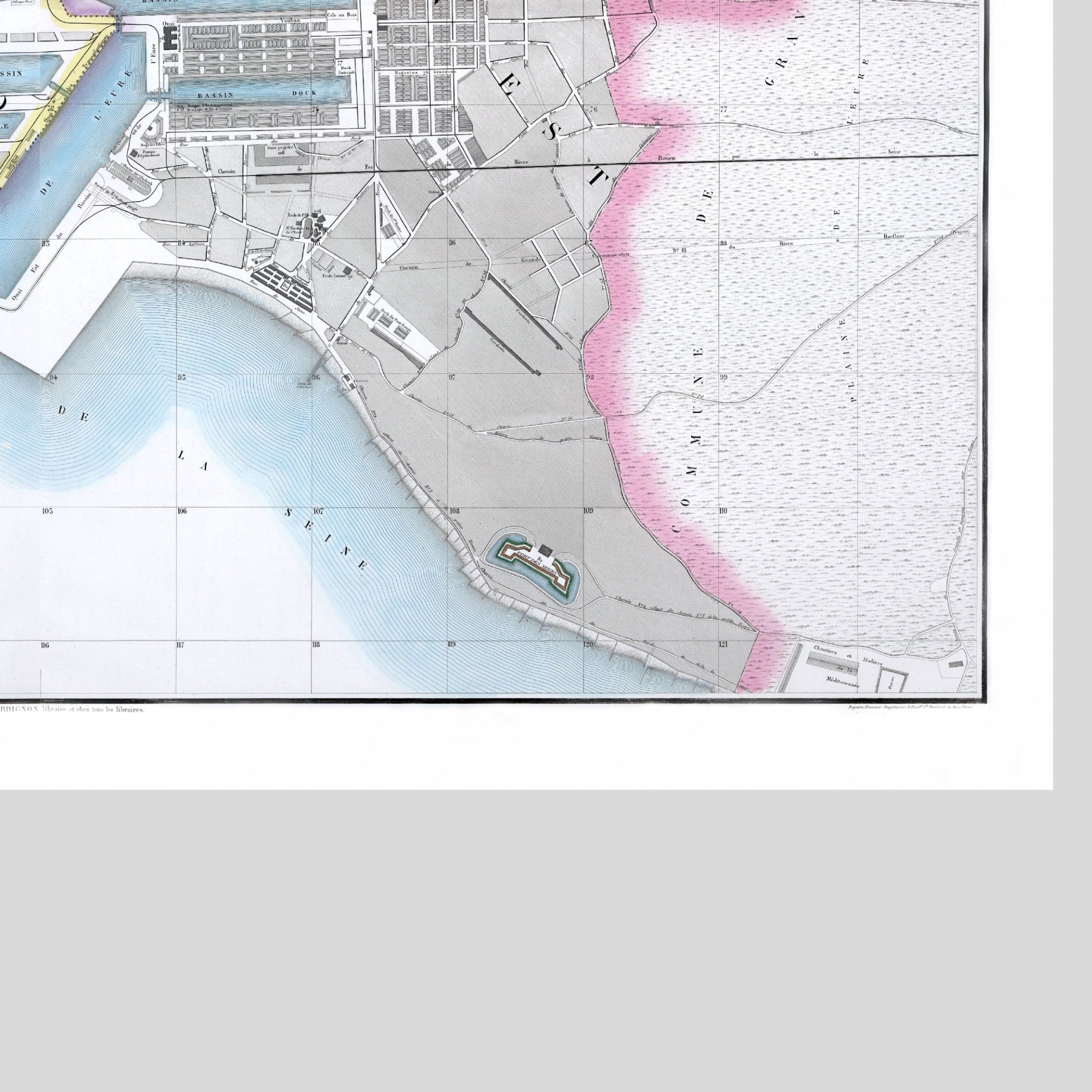 Le Havre | Frankreich | 1876 | Vintage Map