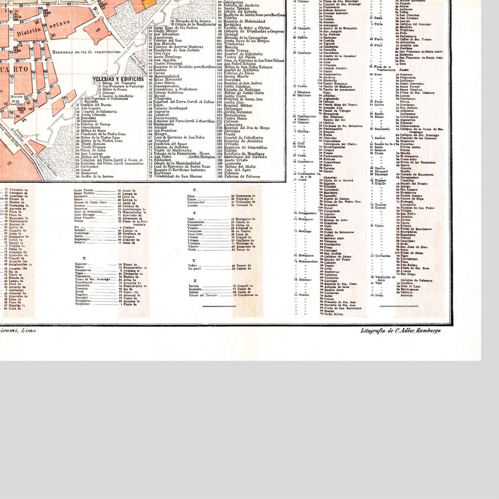 Lima | Stadtplan | Vintage Map | Giclée-Druck