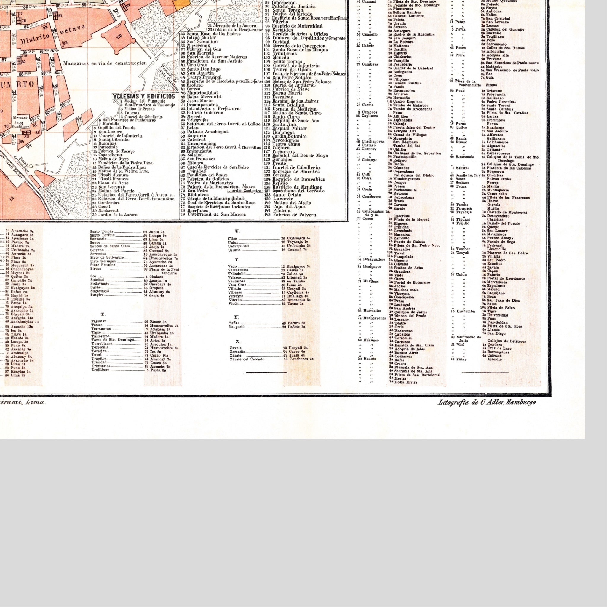 Lima | Stadtplan | Vintage Map | Giclée-Druck