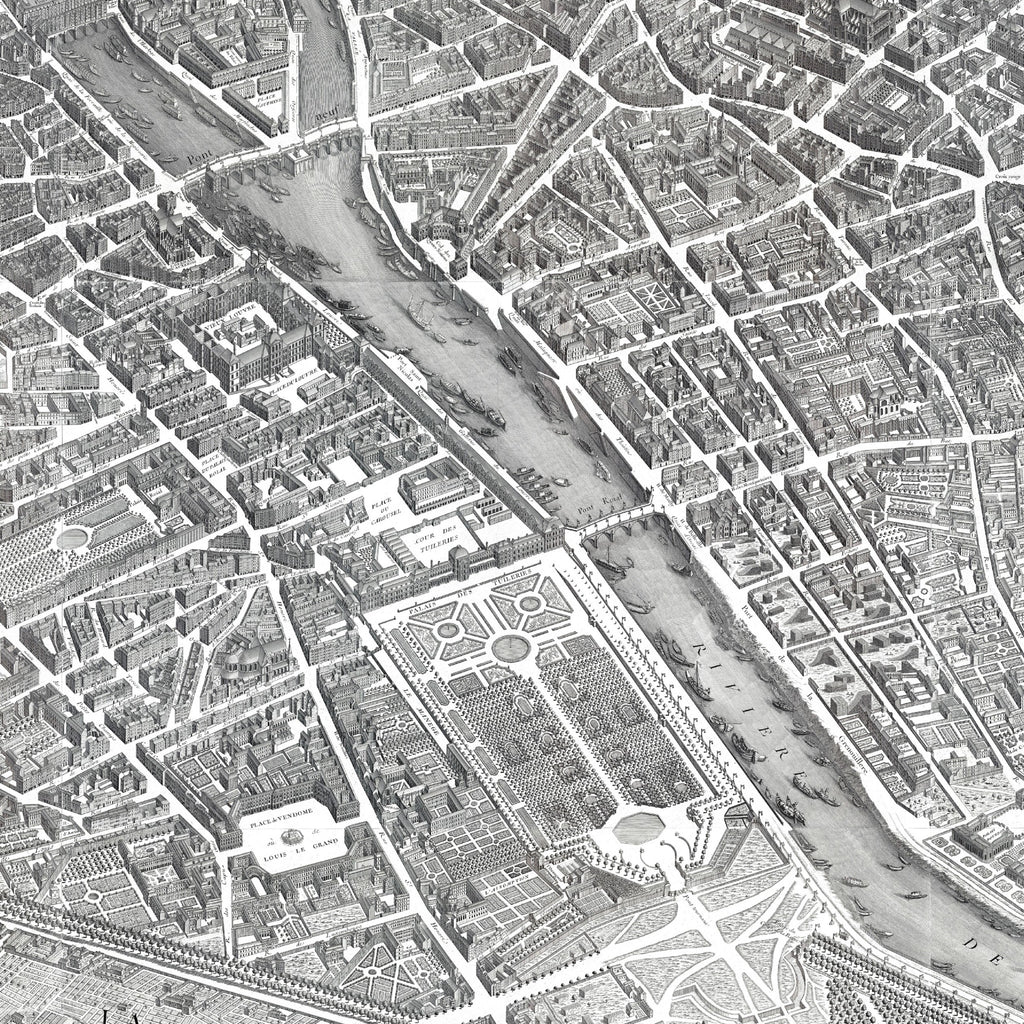 Paris | Historische Karte | 1739 | Reproduktion | Giclée-Druck