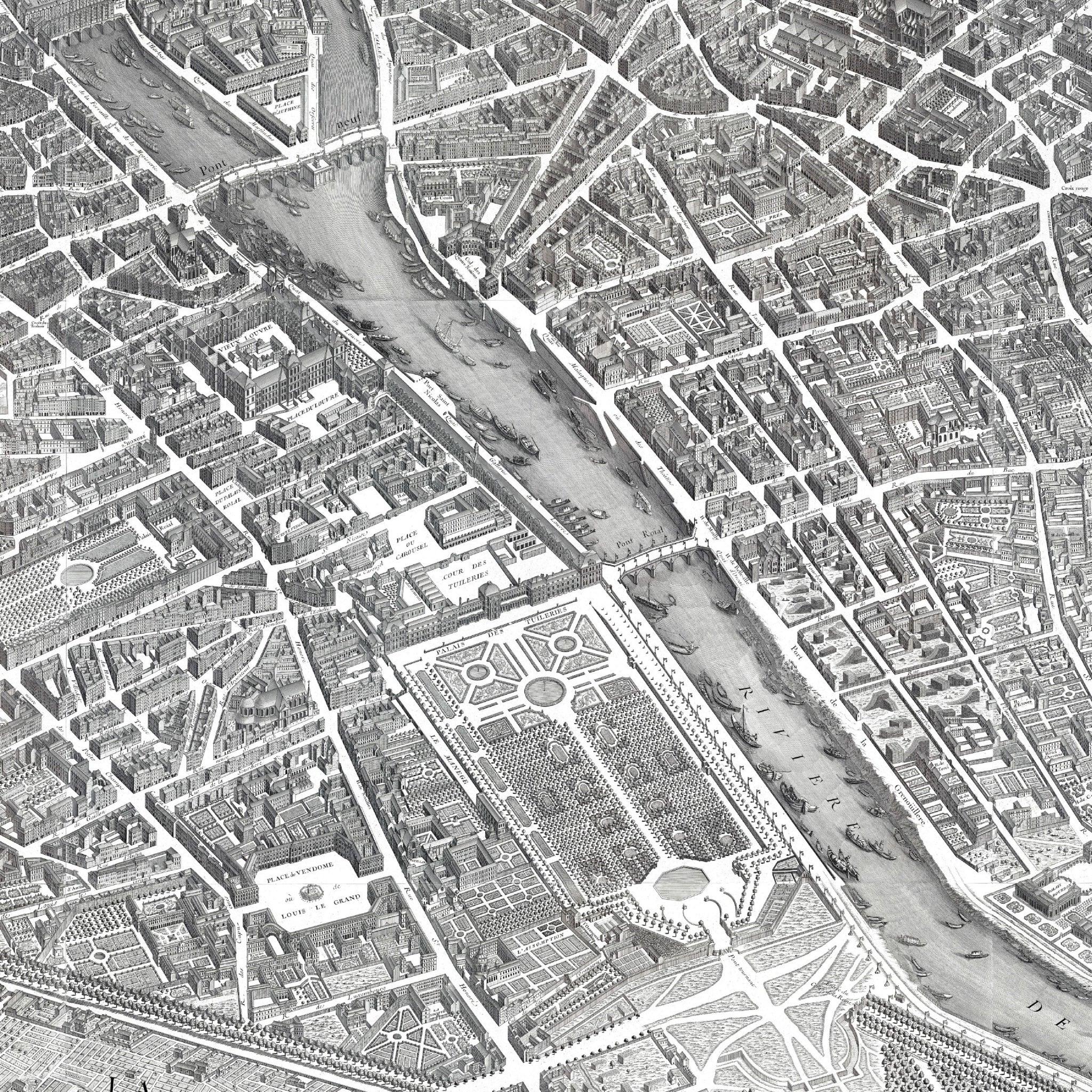 Paris | Historische Karte | 1739 | Reproduktion | Giclée-Druck